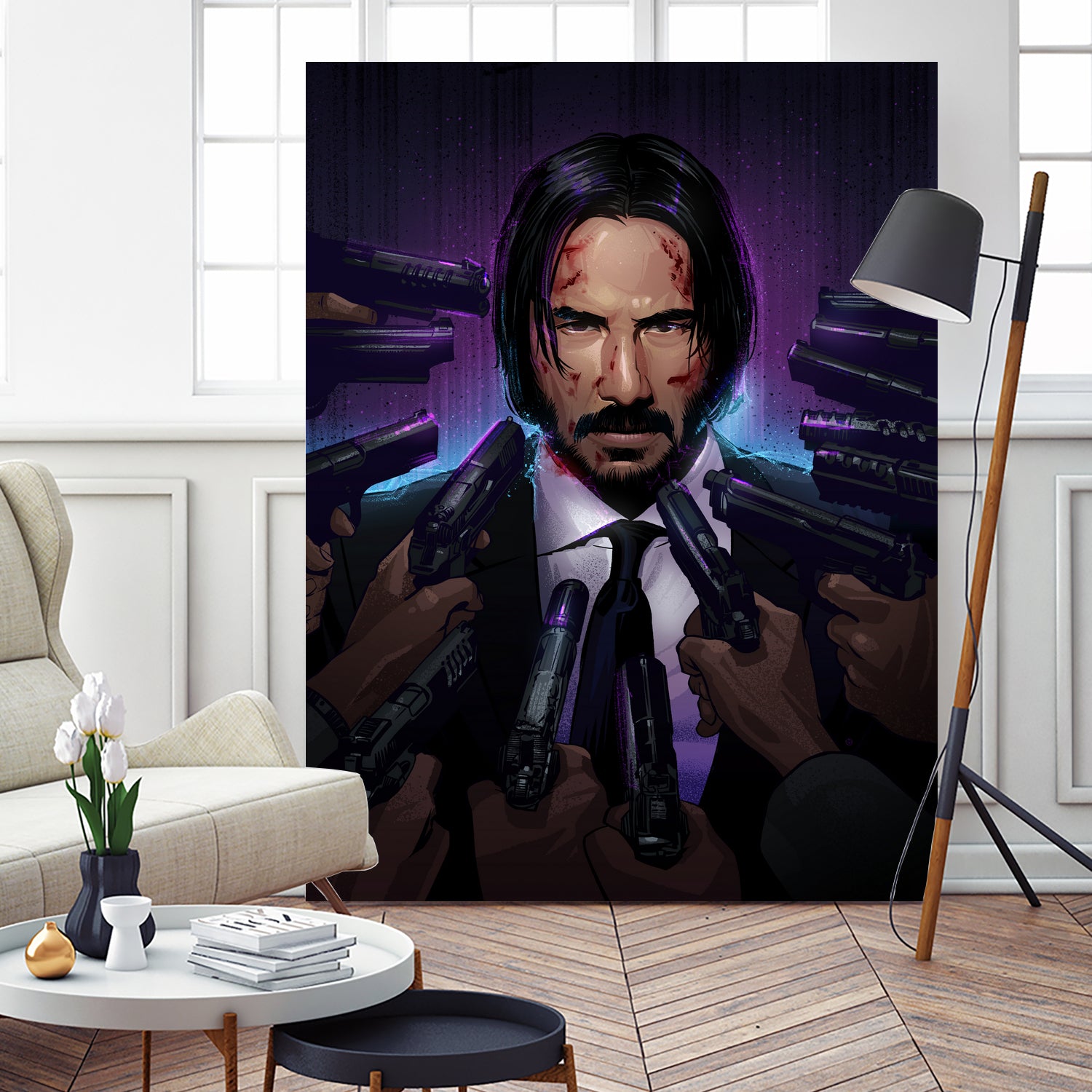 John Wick by Nikita Abakumov on GIANT ART - fuchsia digital painting