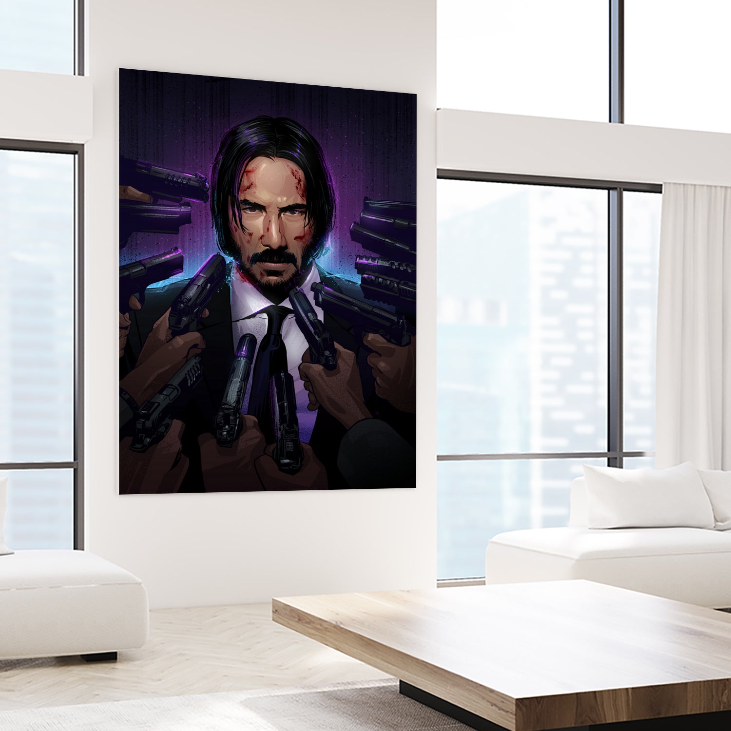 John Wick by Nikita Abakumov on GIANT ART - fuchsia digital painting