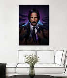 John Wick by Nikita Abakumov on GIANT ART - fuchsia digital painting