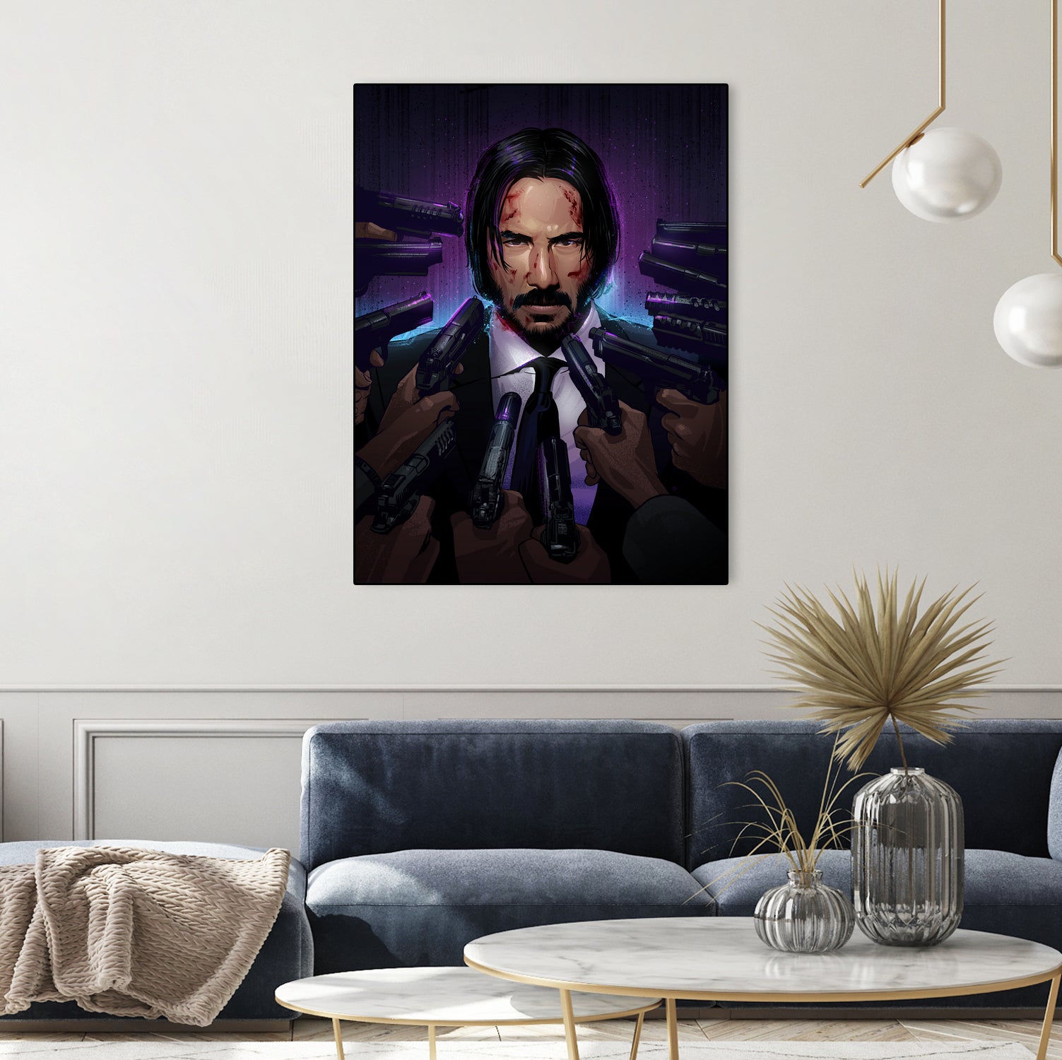 John Wick by Nikita Abakumov on GIANT ART - fuchsia digital painting