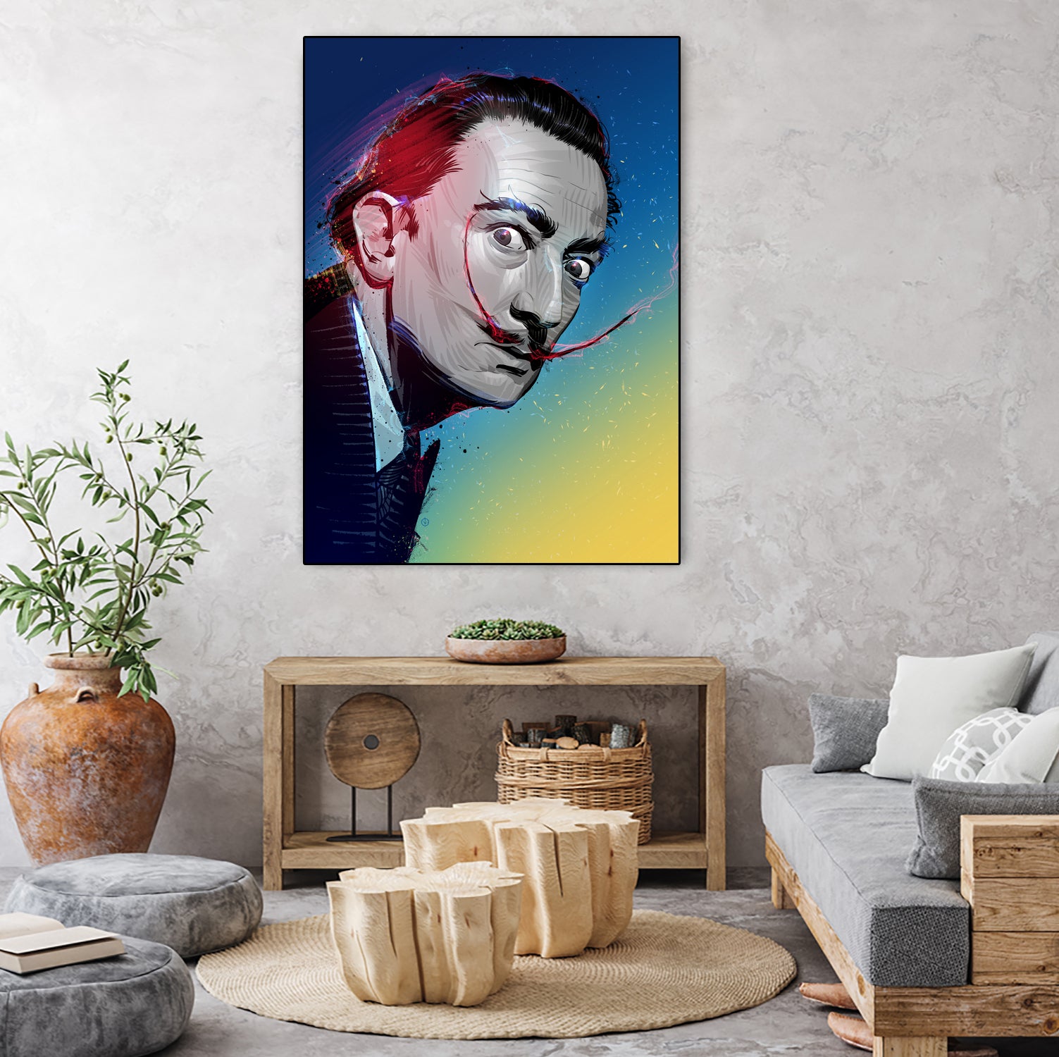 Salvador Dali by Nikita Abakumov on GIANT ART - blue digital painting