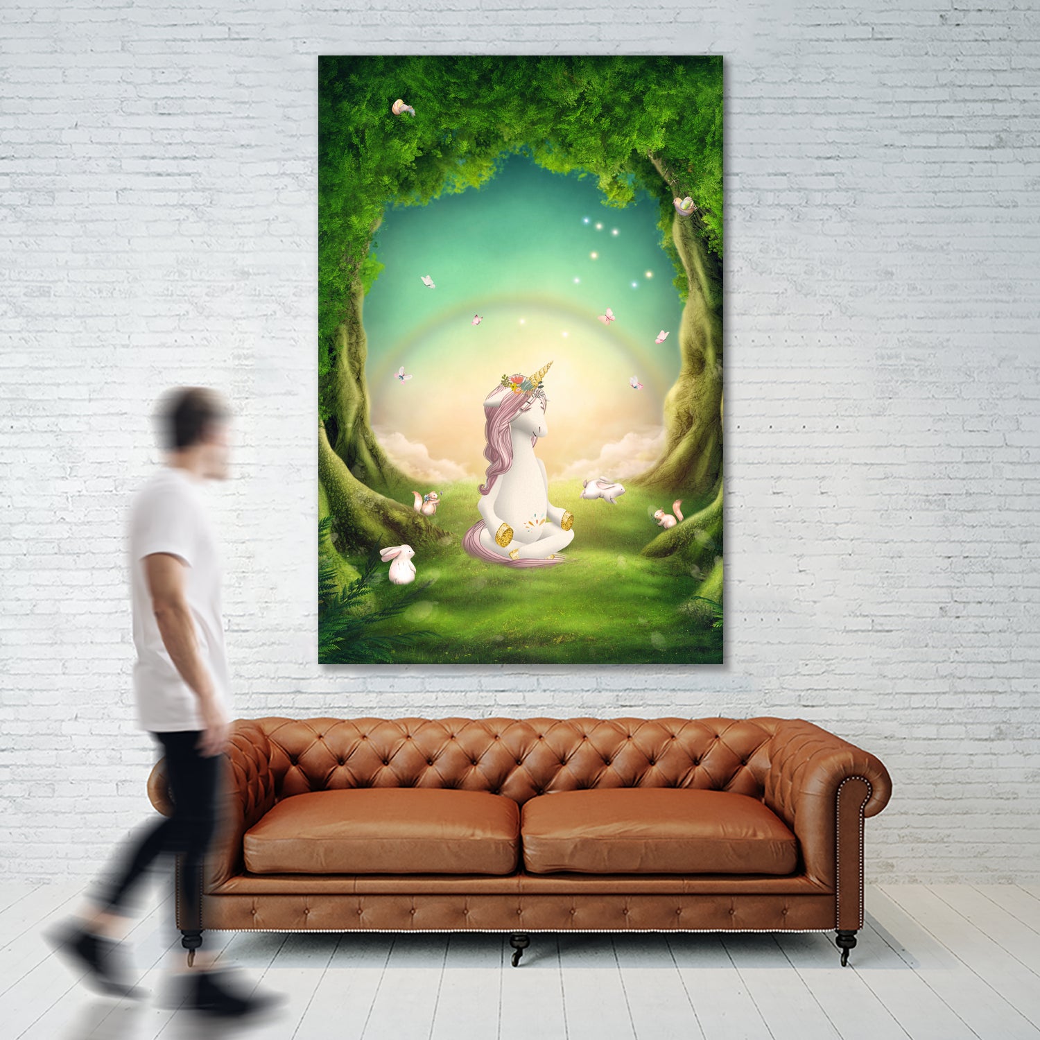 Unicorn Meditation by Ileana Mayer-Dobnig on GIANT ART - green photo illustration