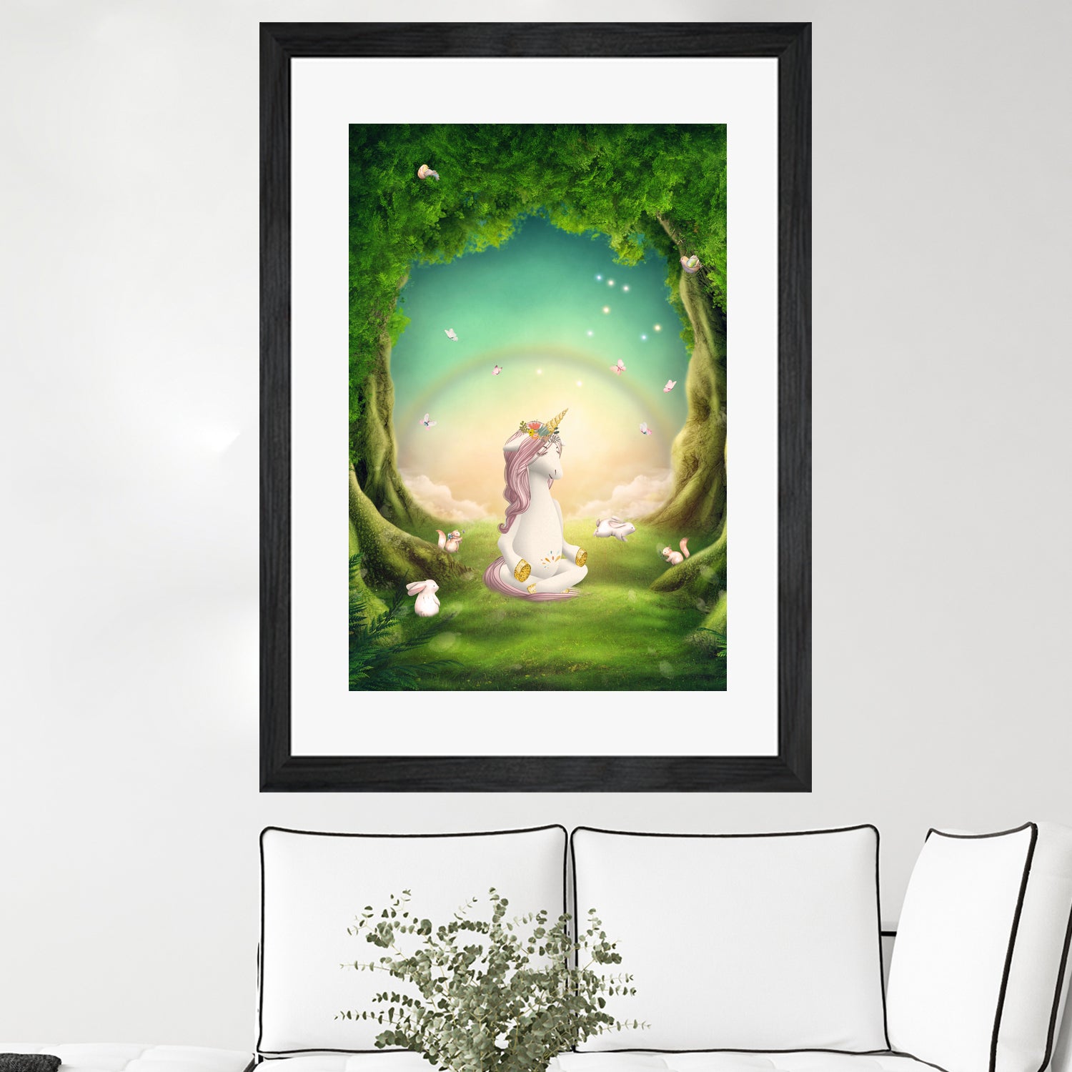 Unicorn Meditation by Ileana Mayer-Dobnig on GIANT ART - green photo illustration