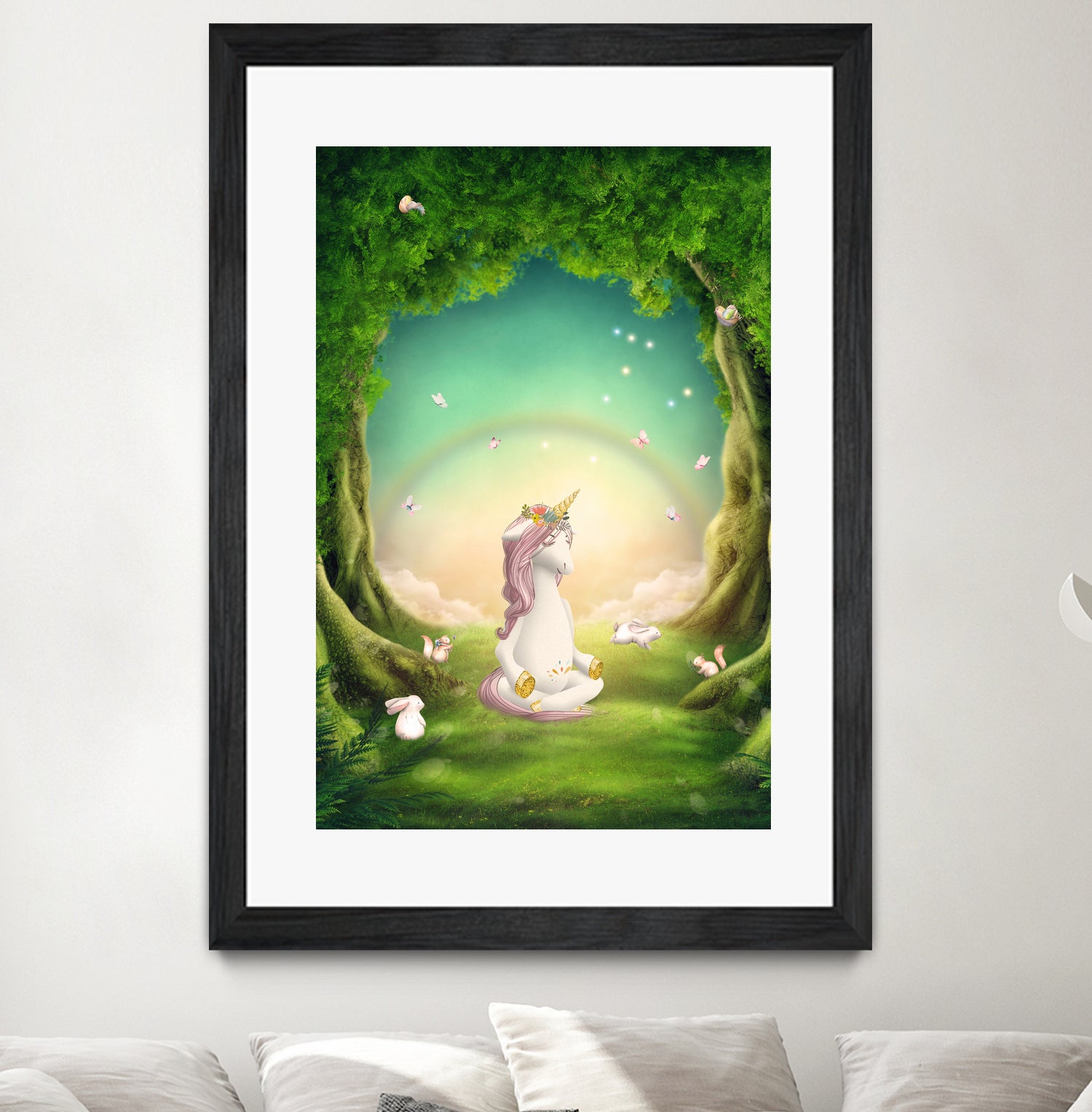 Unicorn Meditation by Ileana Mayer-Dobnig on GIANT ART - green photo illustration