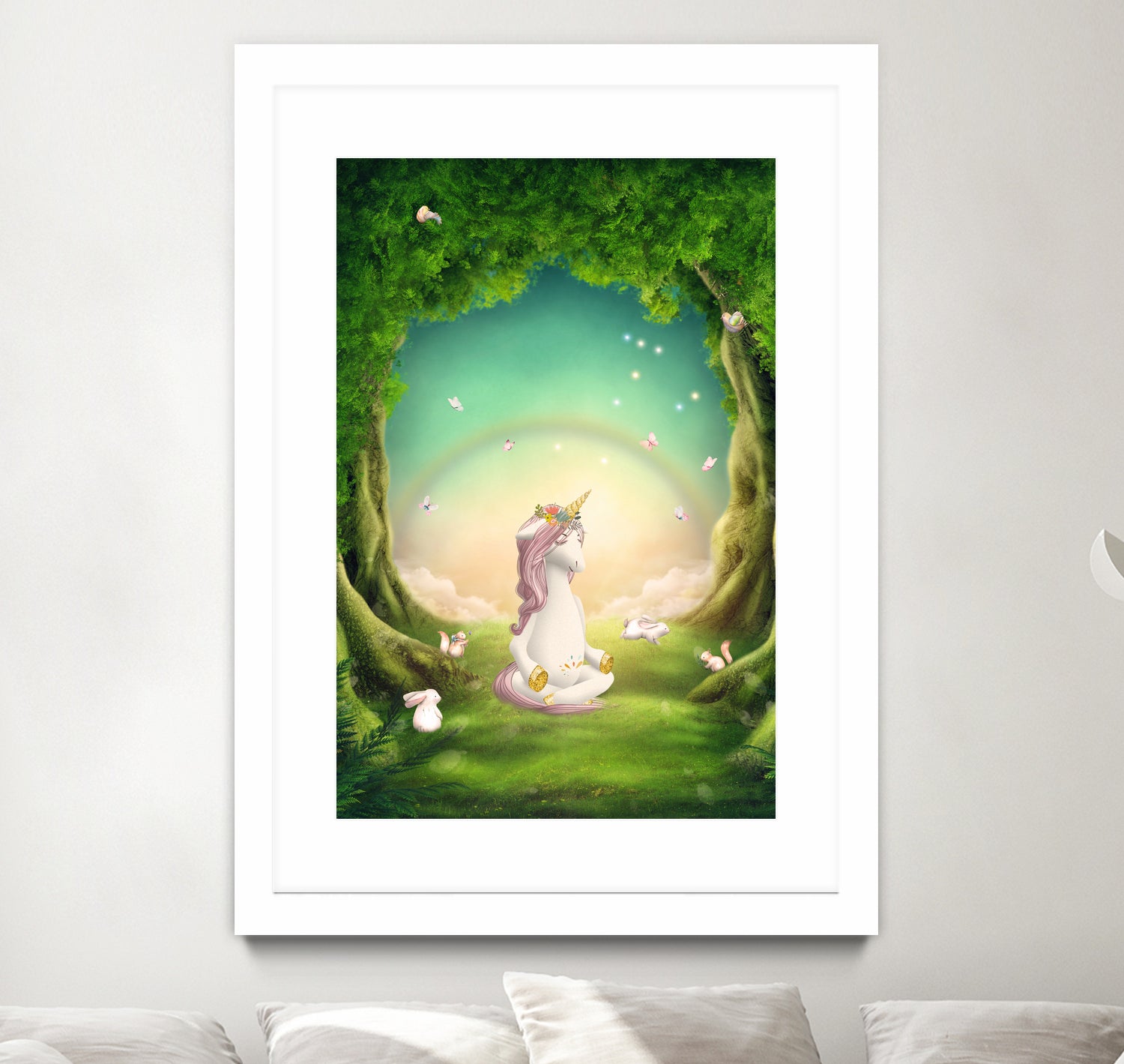 Unicorn Meditation by Ileana Mayer-Dobnig on GIANT ART - green photo illustration