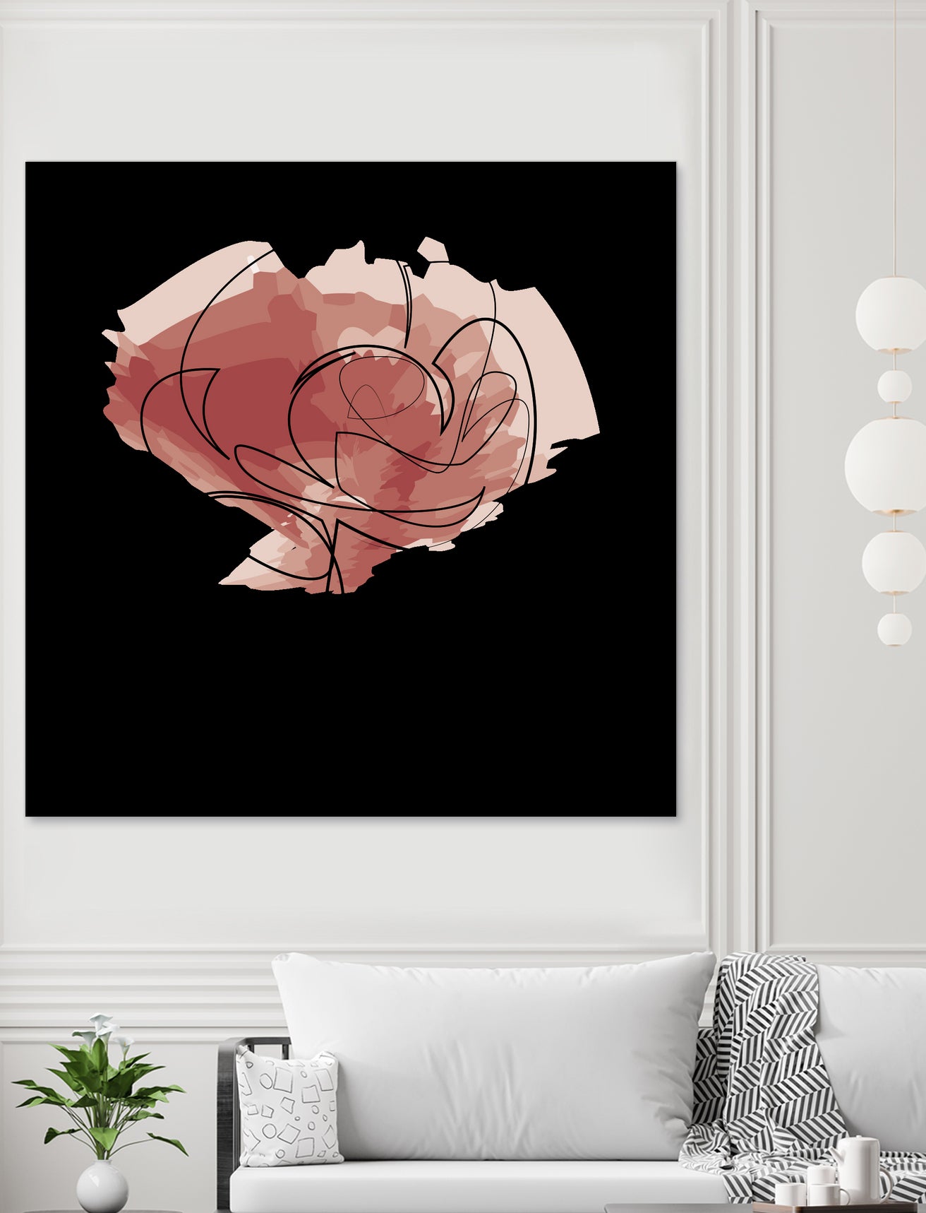 rose - one line art by Andrew Strugallo on GIANT ART - white digital drawing