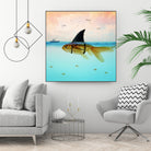 Goldfish with a Shark Fin by Vin Zzep on GIANT ART - white digital painting