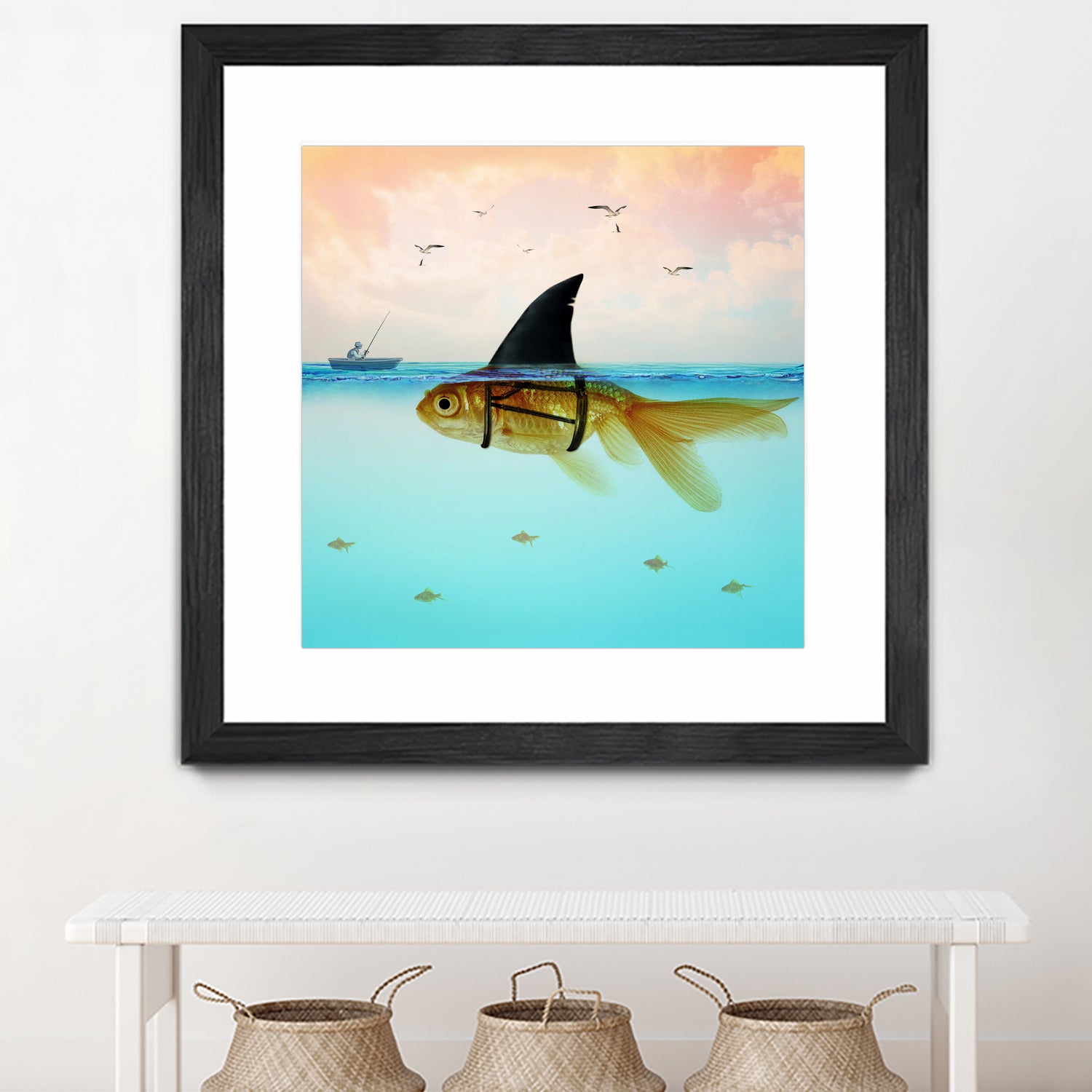 Goldfish with a Shark Fin by Vin Zzep on GIANT ART - white digital painting