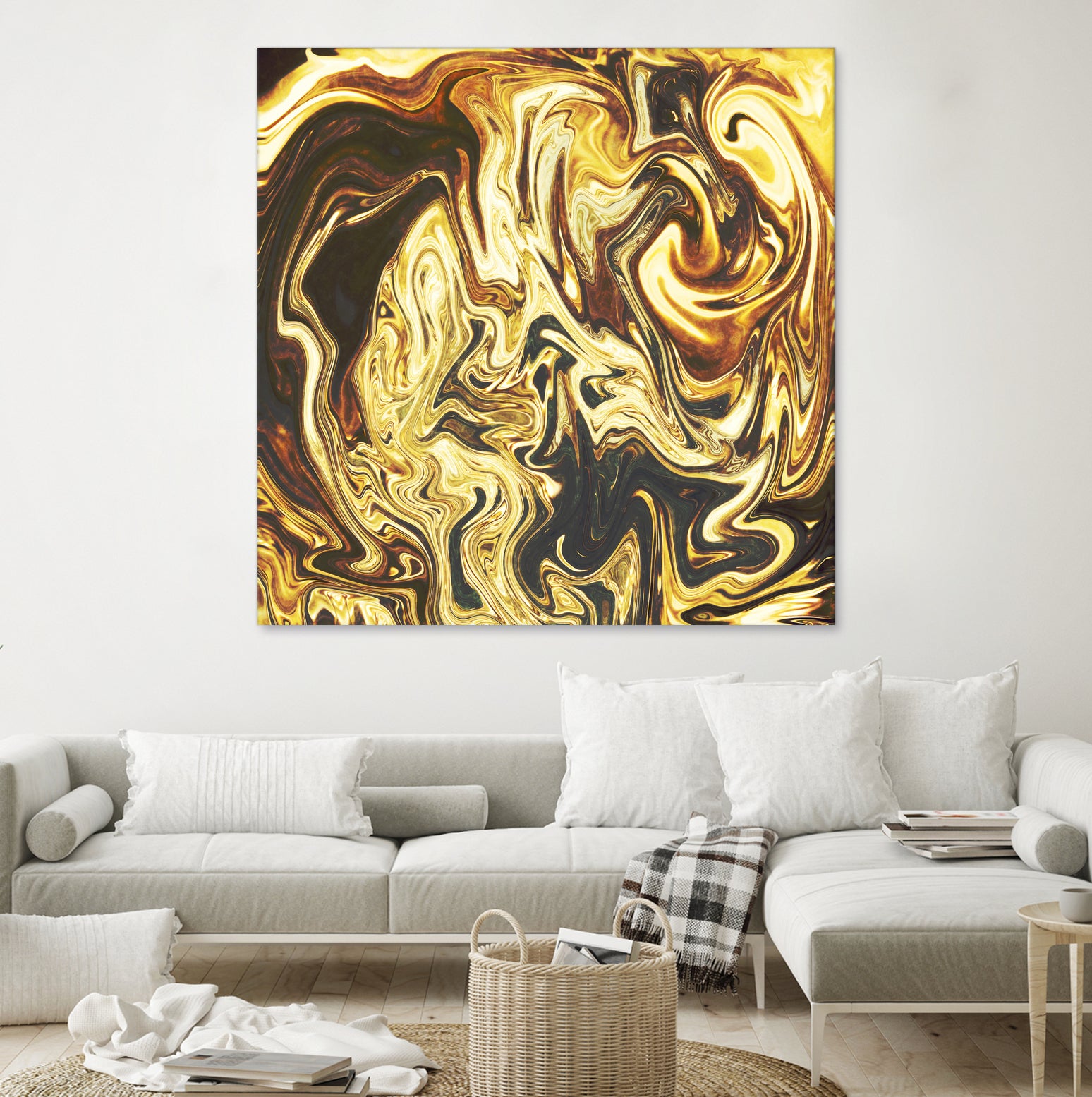 Abstract Marble Painting by Amir Faysal on GIANT ART - yellow digital painting