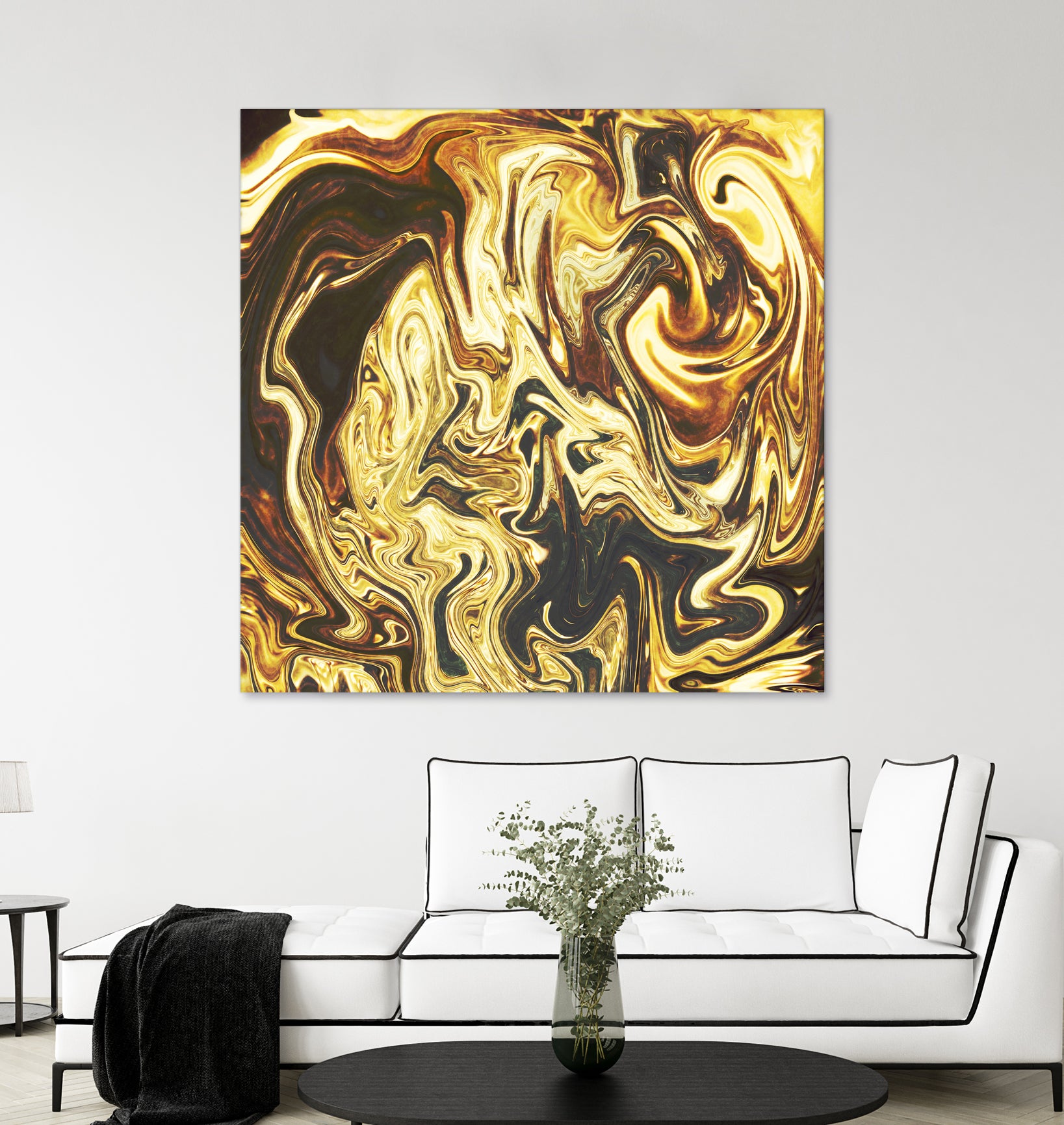 Abstract Marble Painting by Amir Faysal on GIANT ART - yellow digital painting