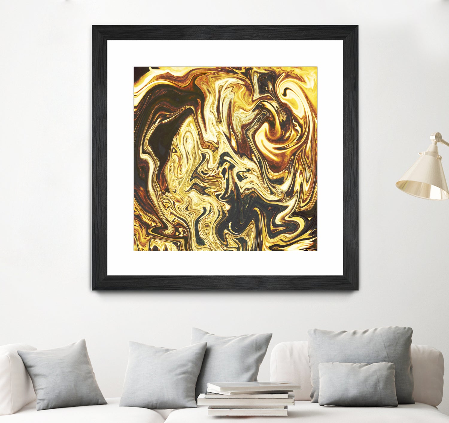 Abstract Marble Painting by Amir Faysal on GIANT ART - yellow digital painting