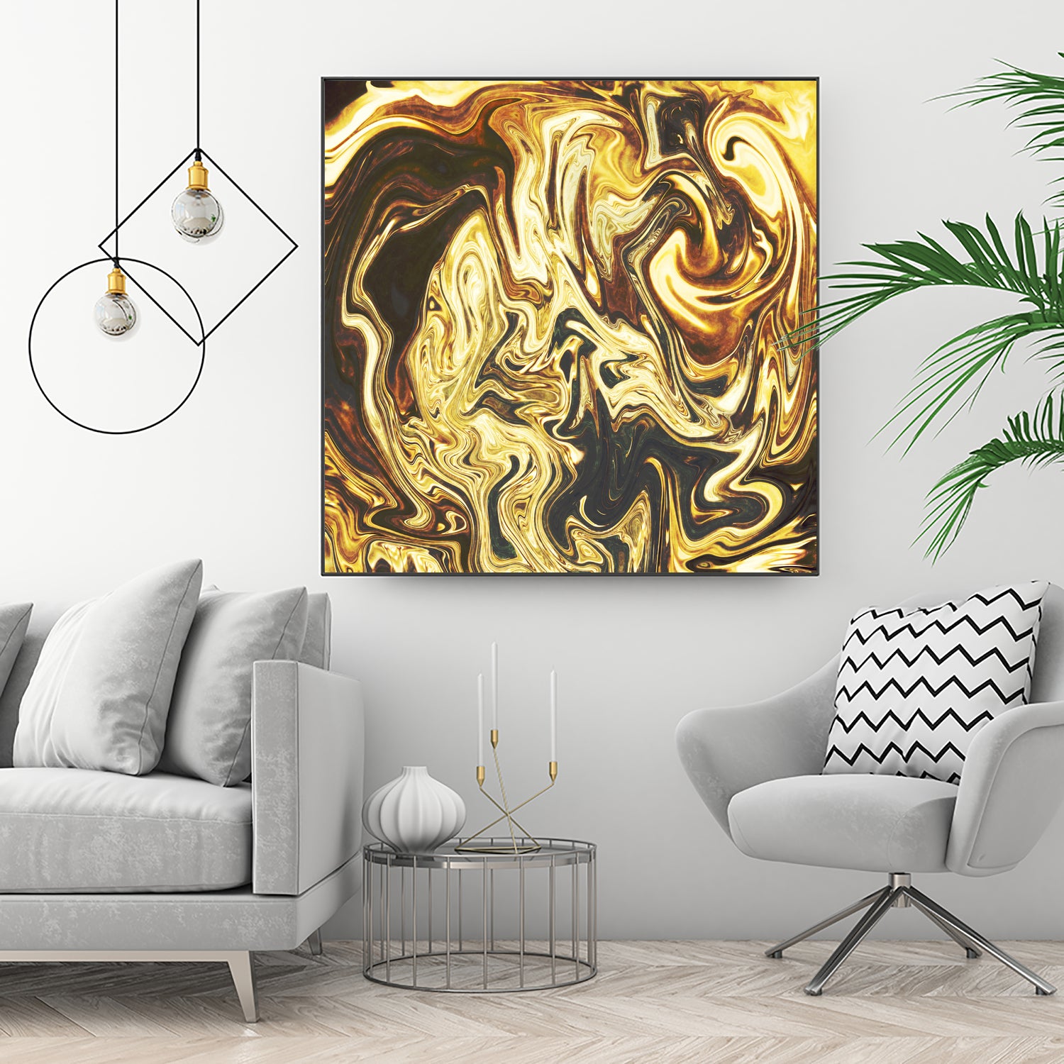 Abstract Marble Painting by Amir Faysal on GIANT ART - yellow digital painting