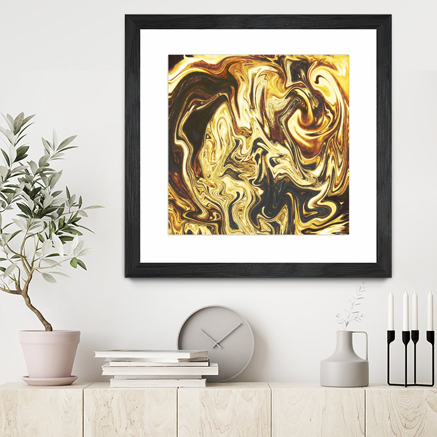 Abstract Marble Painting by Amir Faysal on GIANT ART - yellow digital painting