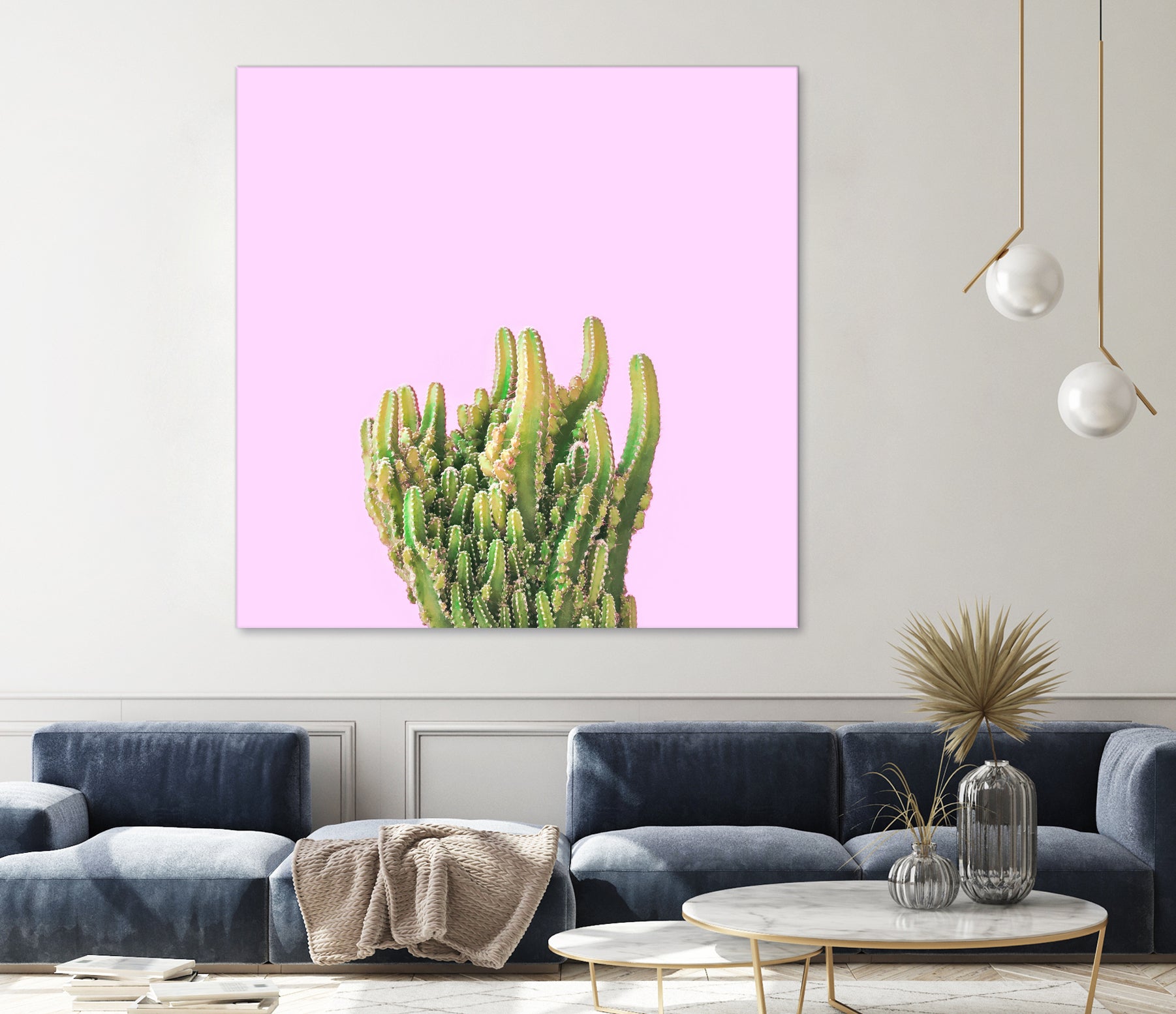 Summer Cactus Fingers on Soft Lavender by Dominique Van Roey on GIANT ART - pink photo manipulation