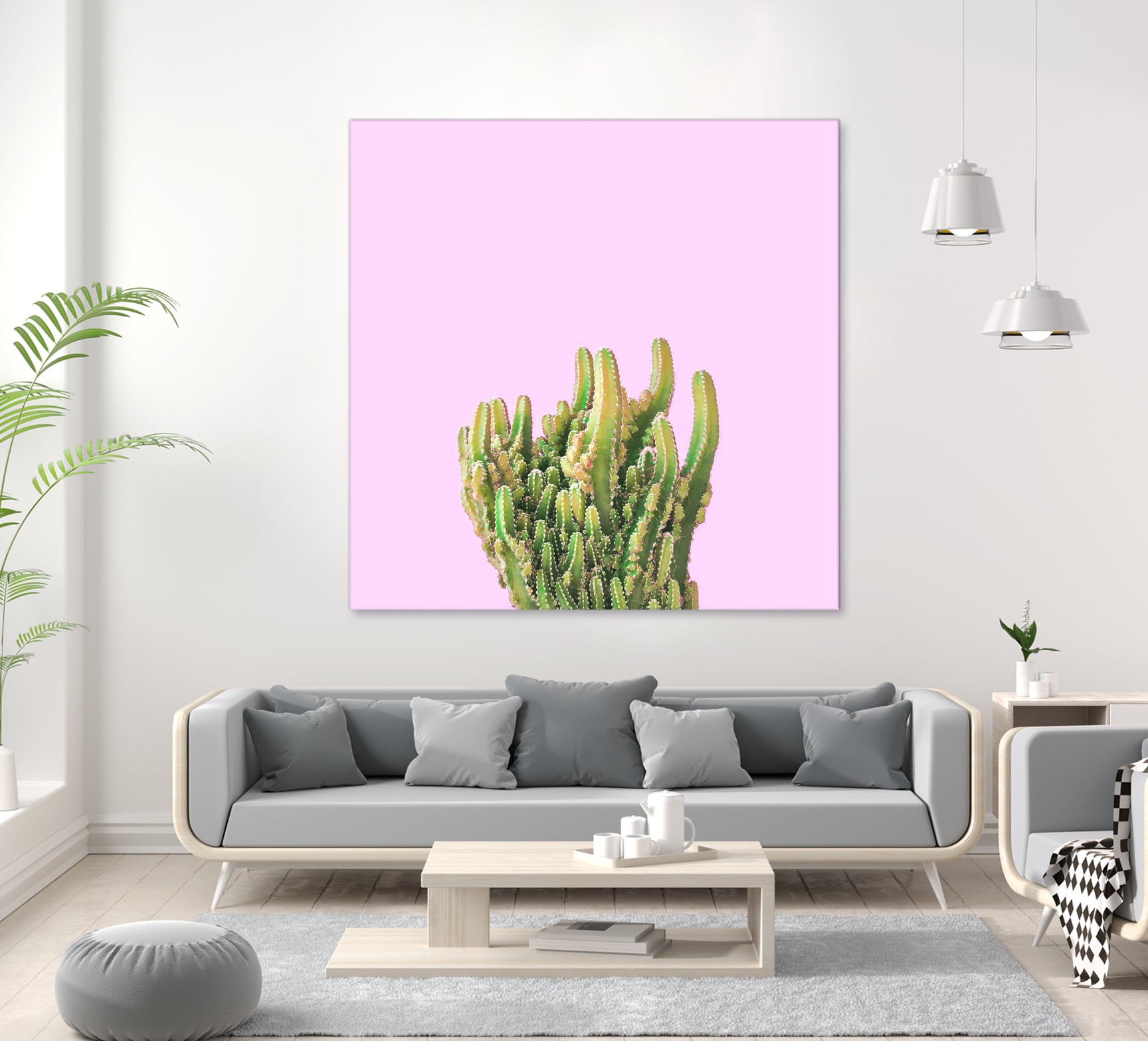 Summer Cactus Fingers on Soft Lavender by Dominique Van Roey on GIANT ART - pink photo manipulation