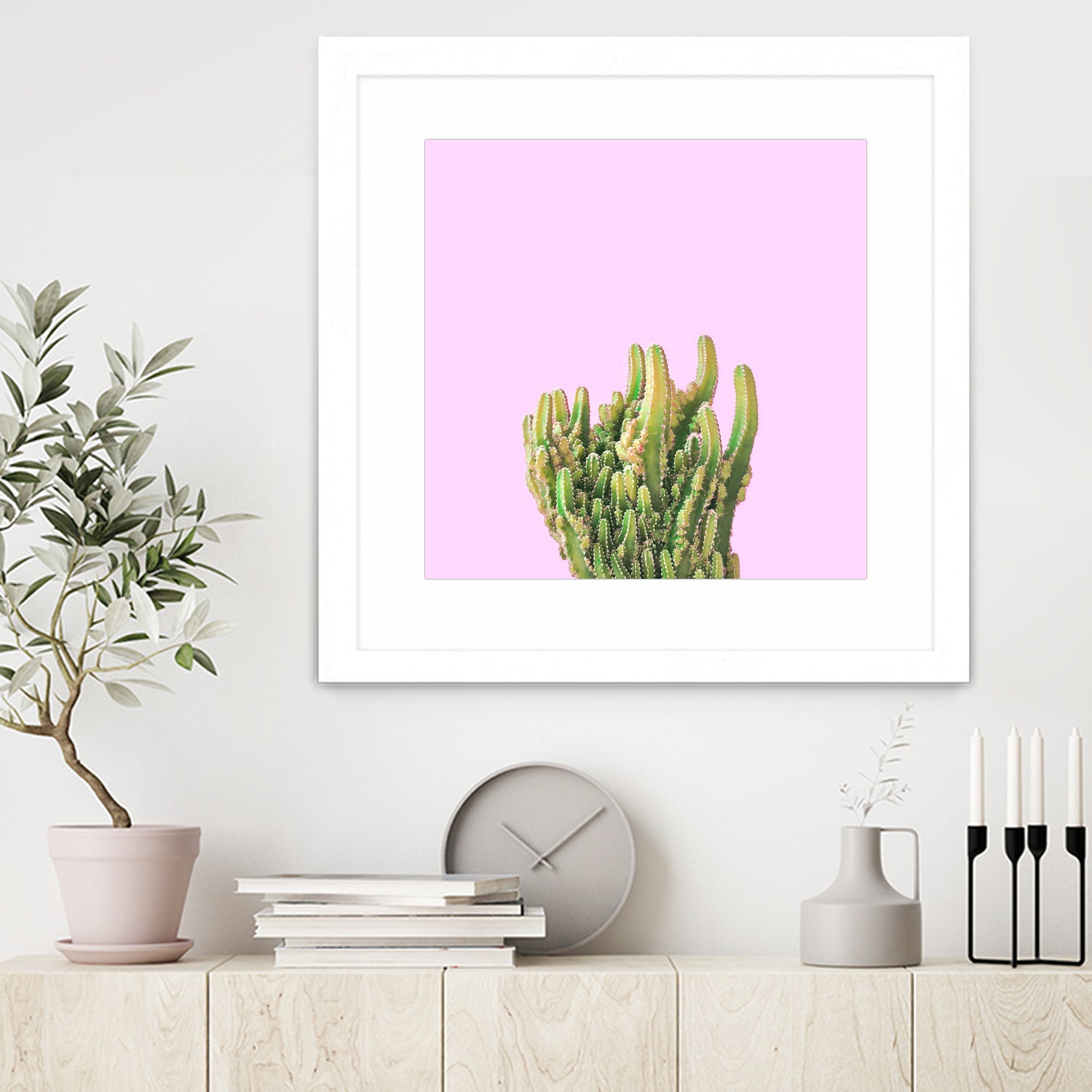 Summer Cactus Fingers on Soft Lavender by Dominique Van Roey on GIANT ART - pink photo manipulation