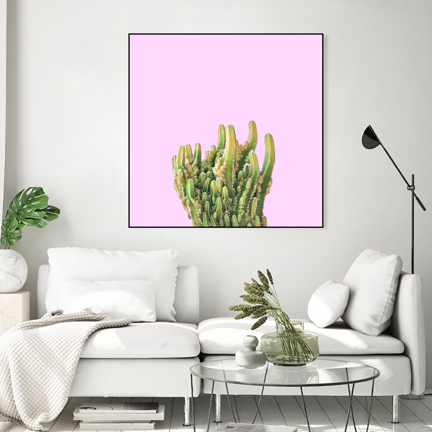 Summer Cactus Fingers on Soft Lavender by Dominique Van Roey on GIANT ART - pink photo manipulation