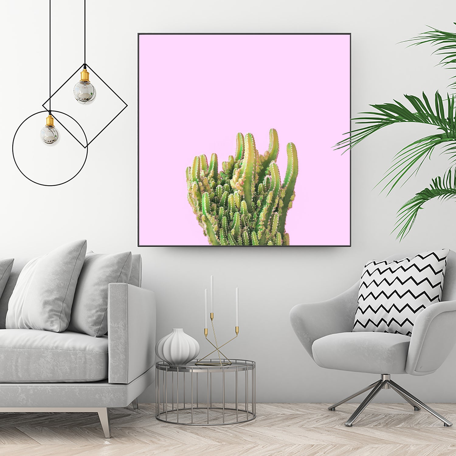 Summer Cactus Fingers on Soft Lavender by Dominique Van Roey on GIANT ART - pink photo manipulation