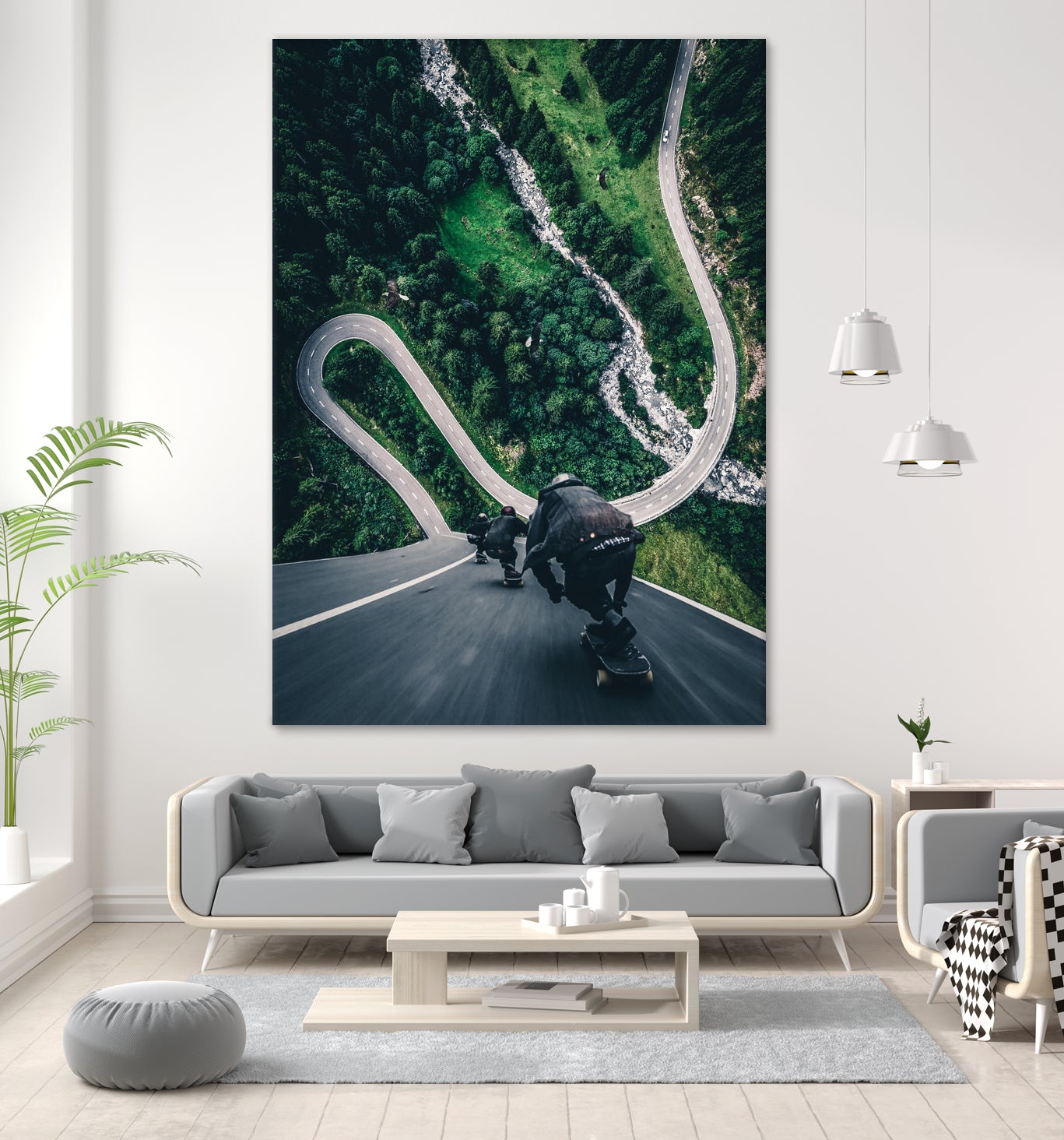 Crazy downhill skateboarders by GEN Z by Rigaud Mickaël on GIANT ART - green photo illustration