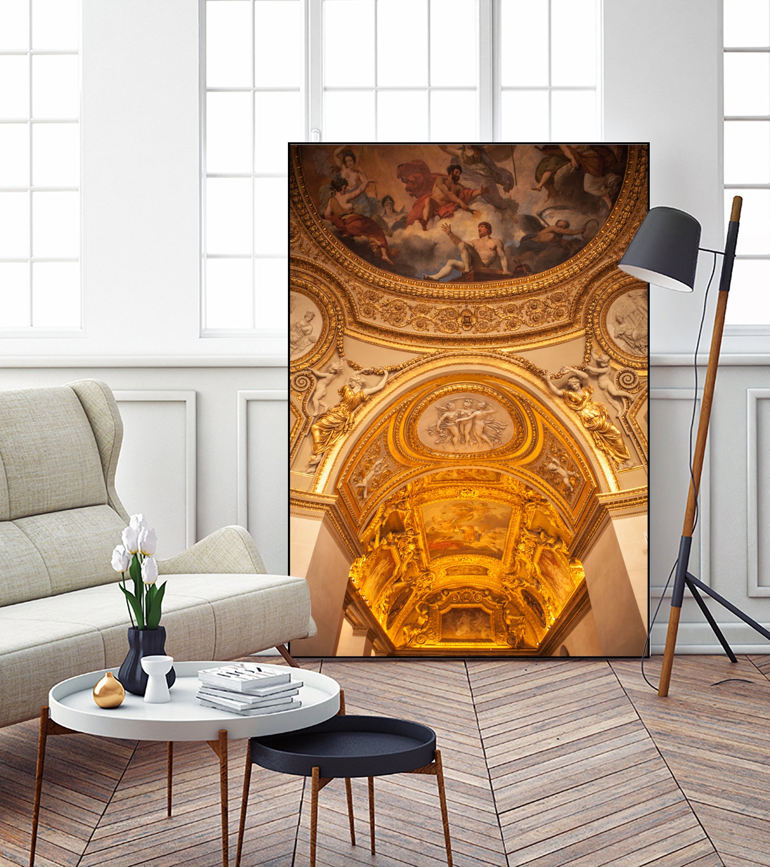 Louvre indoor. by Art Kireev on GIANT ART - yellow digital drawing