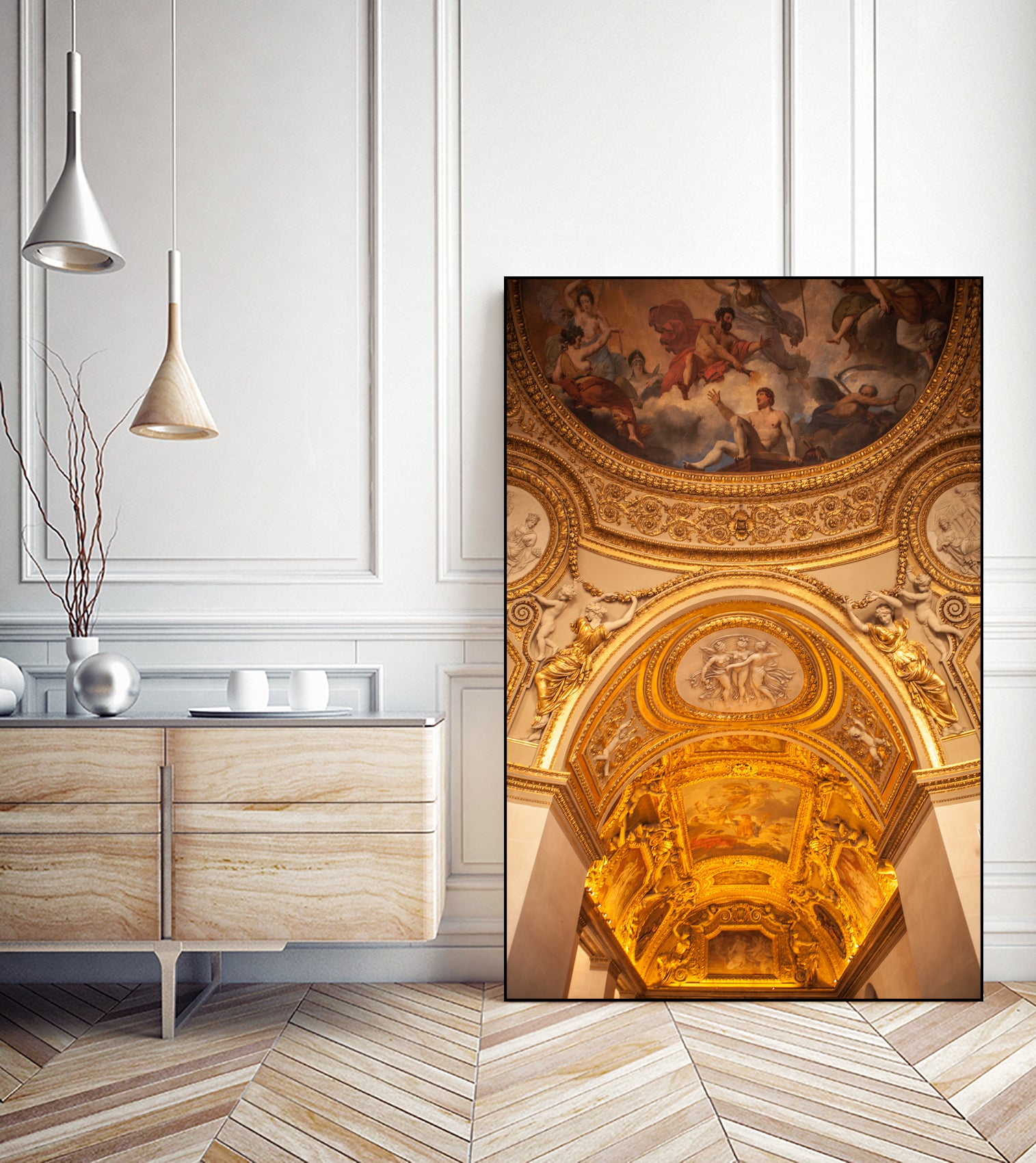 Louvre indoor. by Art Kireev on GIANT ART - yellow digital drawing