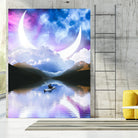 Peaceful Getaway on a Small Quiet Lake by GEN Z by Rigaud Mickaël on GIANT ART - blue photo illustration