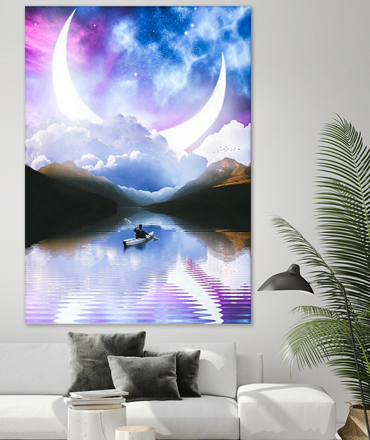 Peaceful Getaway on a Small Quiet Lake by GEN Z by Rigaud Mickaël on GIANT ART - blue photo illustration