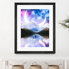 Peaceful Getaway on a Small Quiet Lake by GEN Z by Rigaud Mickaël on GIANT ART - blue photo illustration