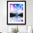 Peaceful Getaway on a Small Quiet Lake by GEN Z by Rigaud Mickaël on GIANT ART - blue photo illustration