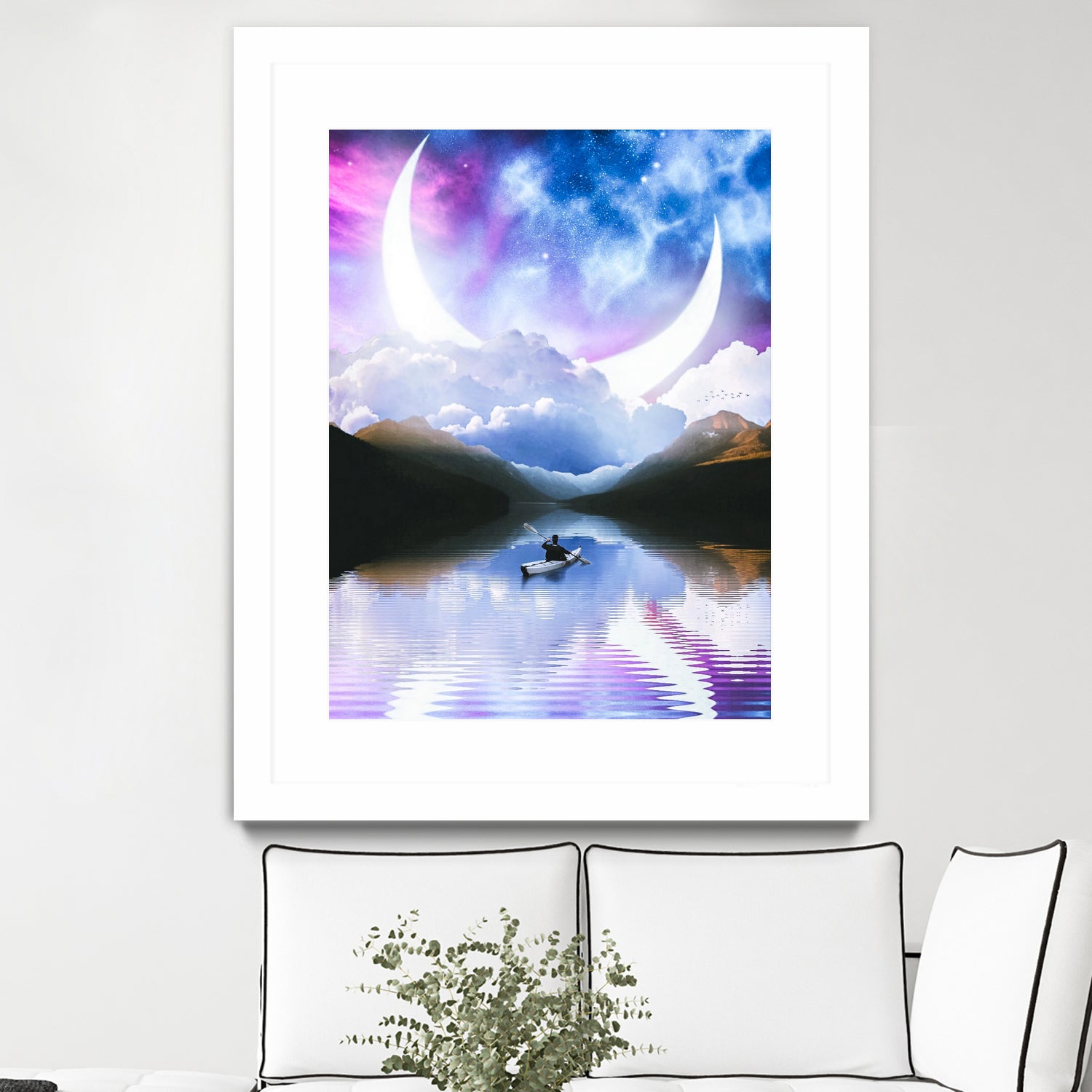 Peaceful Getaway on a Small Quiet Lake by GEN Z by Rigaud Mickaël on GIANT ART - blue photo illustration