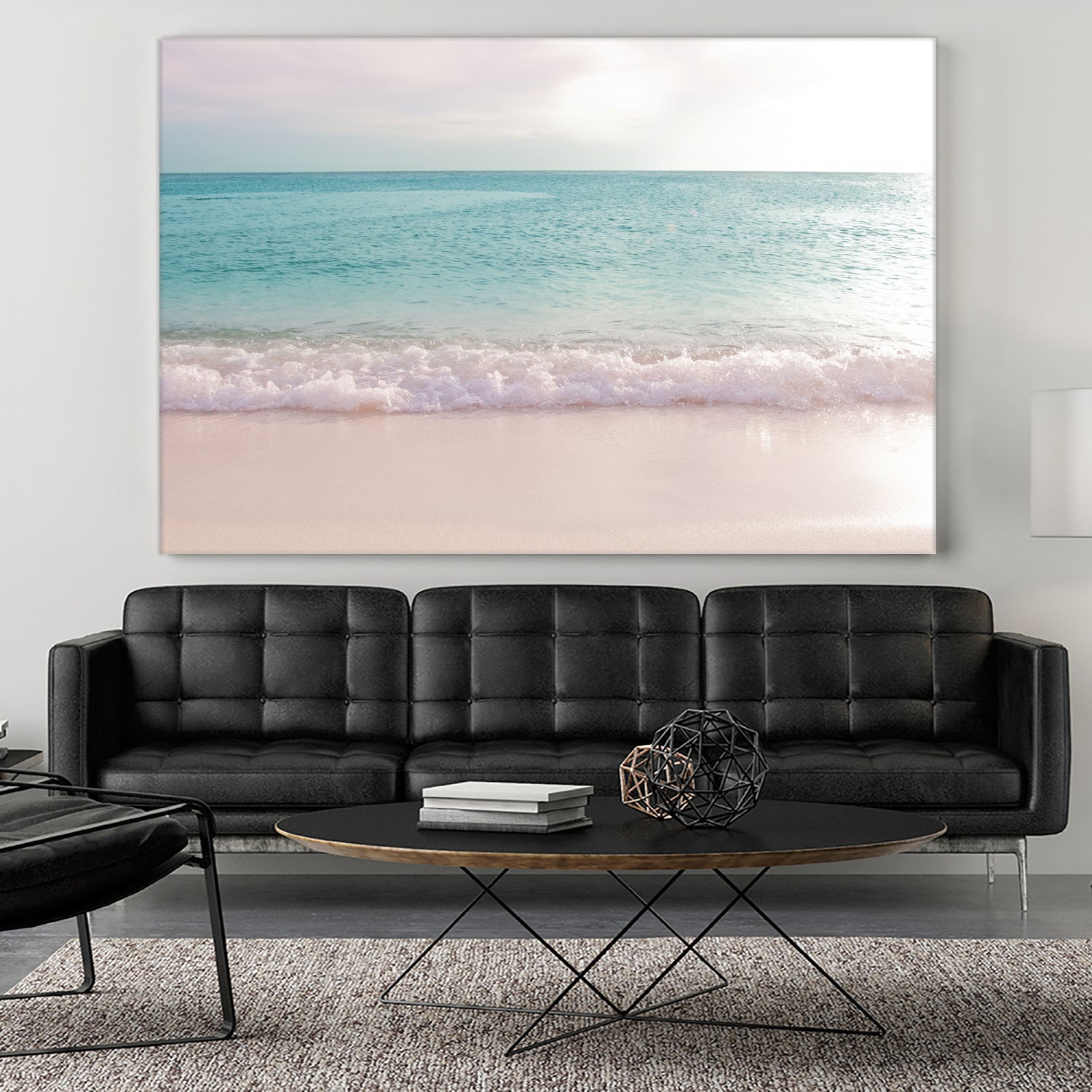 Soft Pastel Ocean Waves 1 by Anitas Bellas Art on GIANT ART - pink coastal carabeean sea 