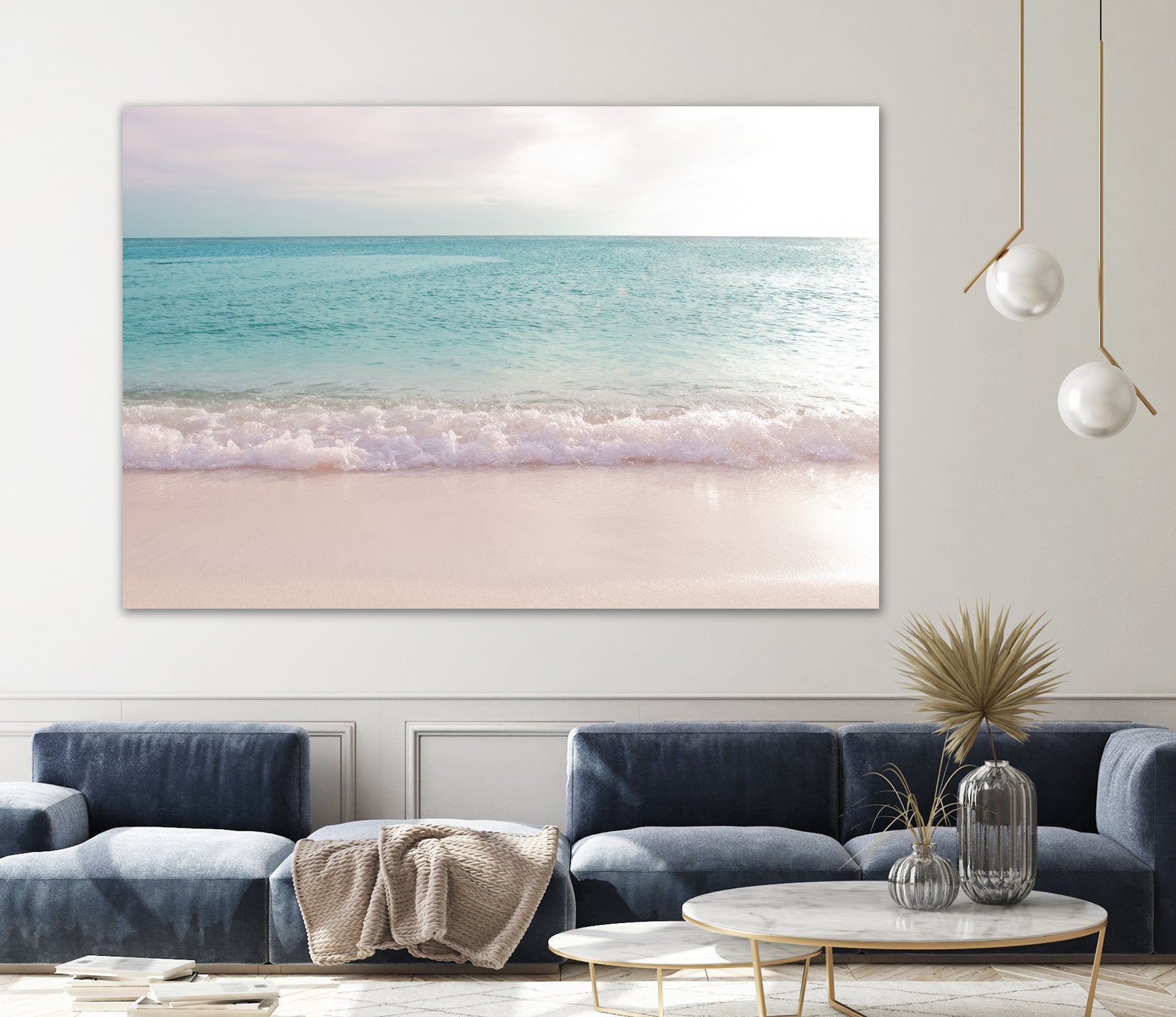 Soft Pastel Ocean Waves 1 by Anitas Bellas Art on GIANT ART - pink coastal carabeean sea 