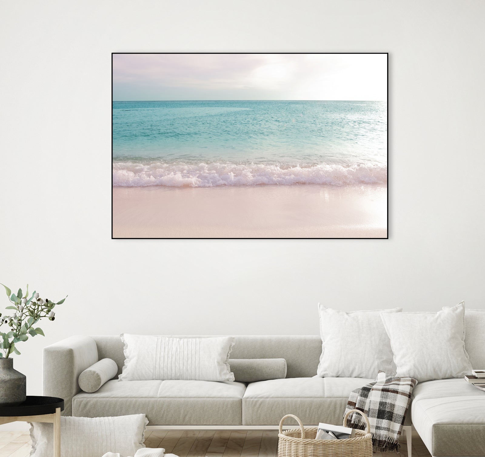 Soft Pastel Ocean Waves 1 by Anitas Bellas Art on GIANT ART - pink coastal carabeean sea 