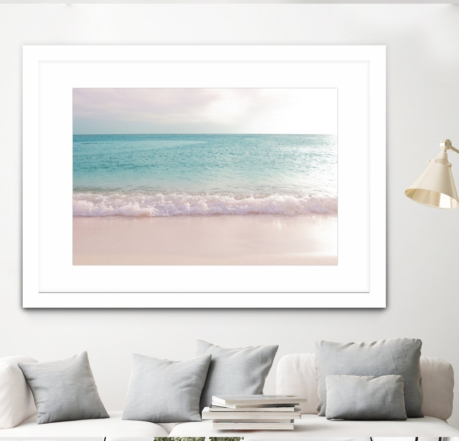 Soft Pastel Ocean Waves 1 by Anitas Bellas Art on GIANT ART - pink coastal carabeean sea 