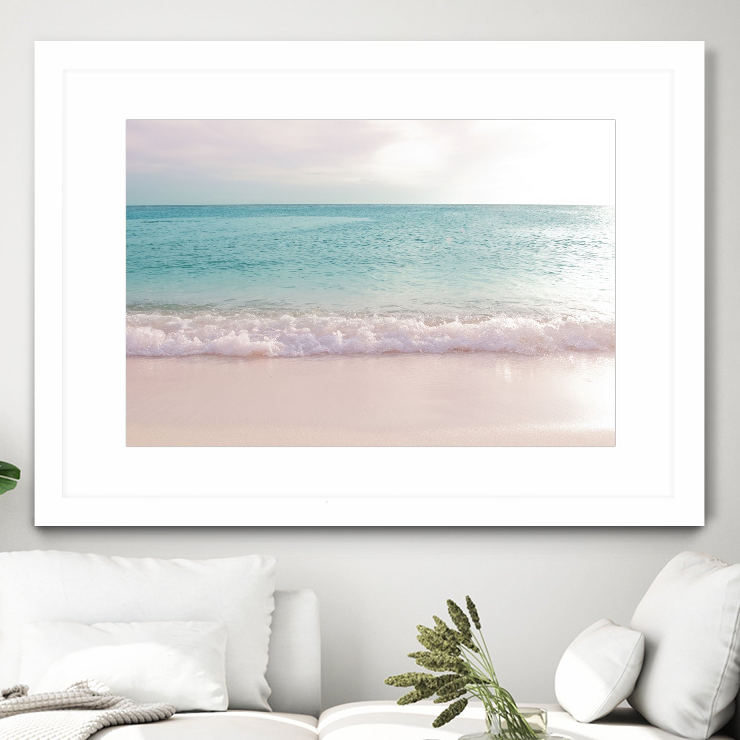 Soft Pastel Ocean Waves 1 by Anitas Bellas Art on GIANT ART - pink coastal carabeean sea 