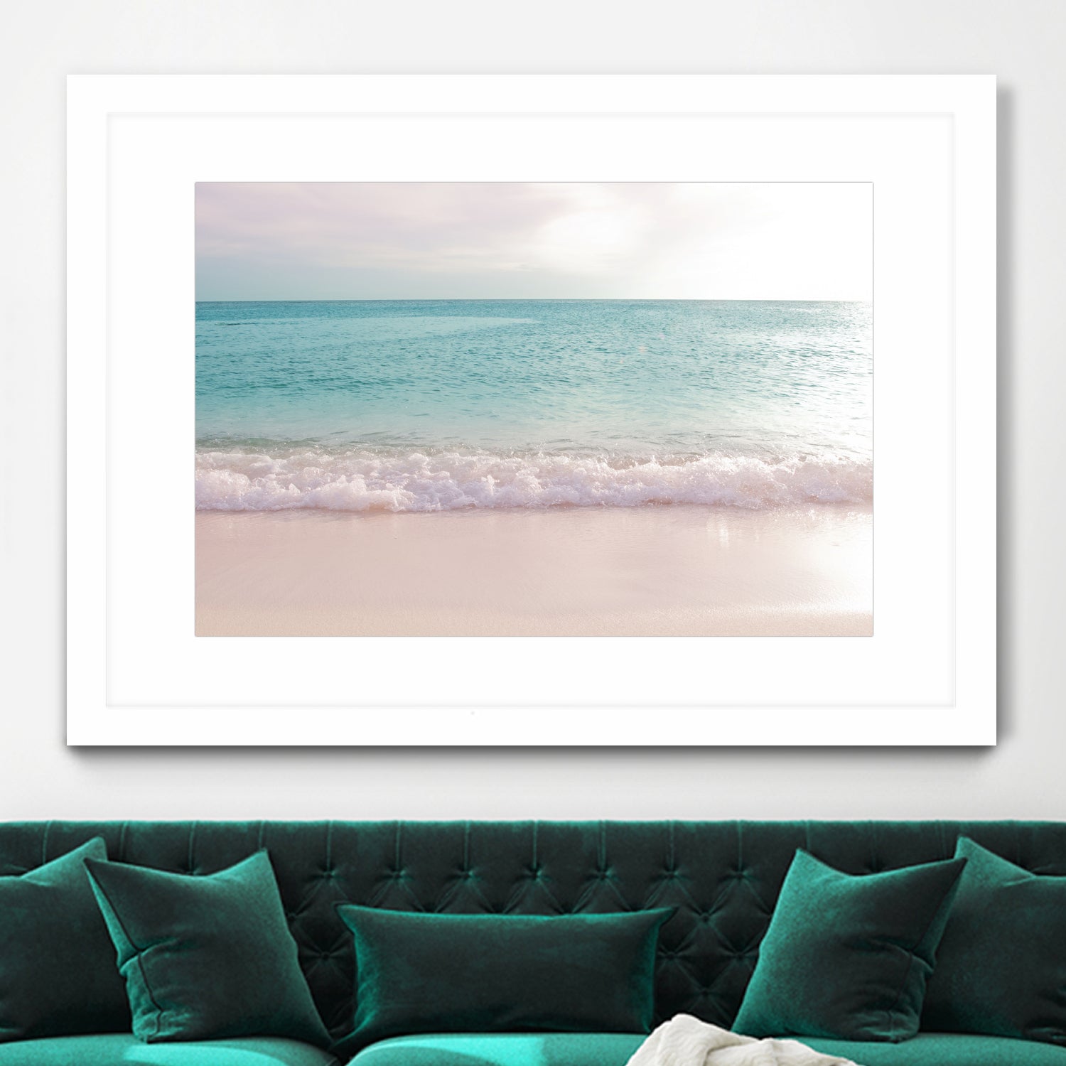 Soft Pastel Ocean Waves 1 by Anitas Bellas Art on GIANT ART - pink coastal carabeean sea 