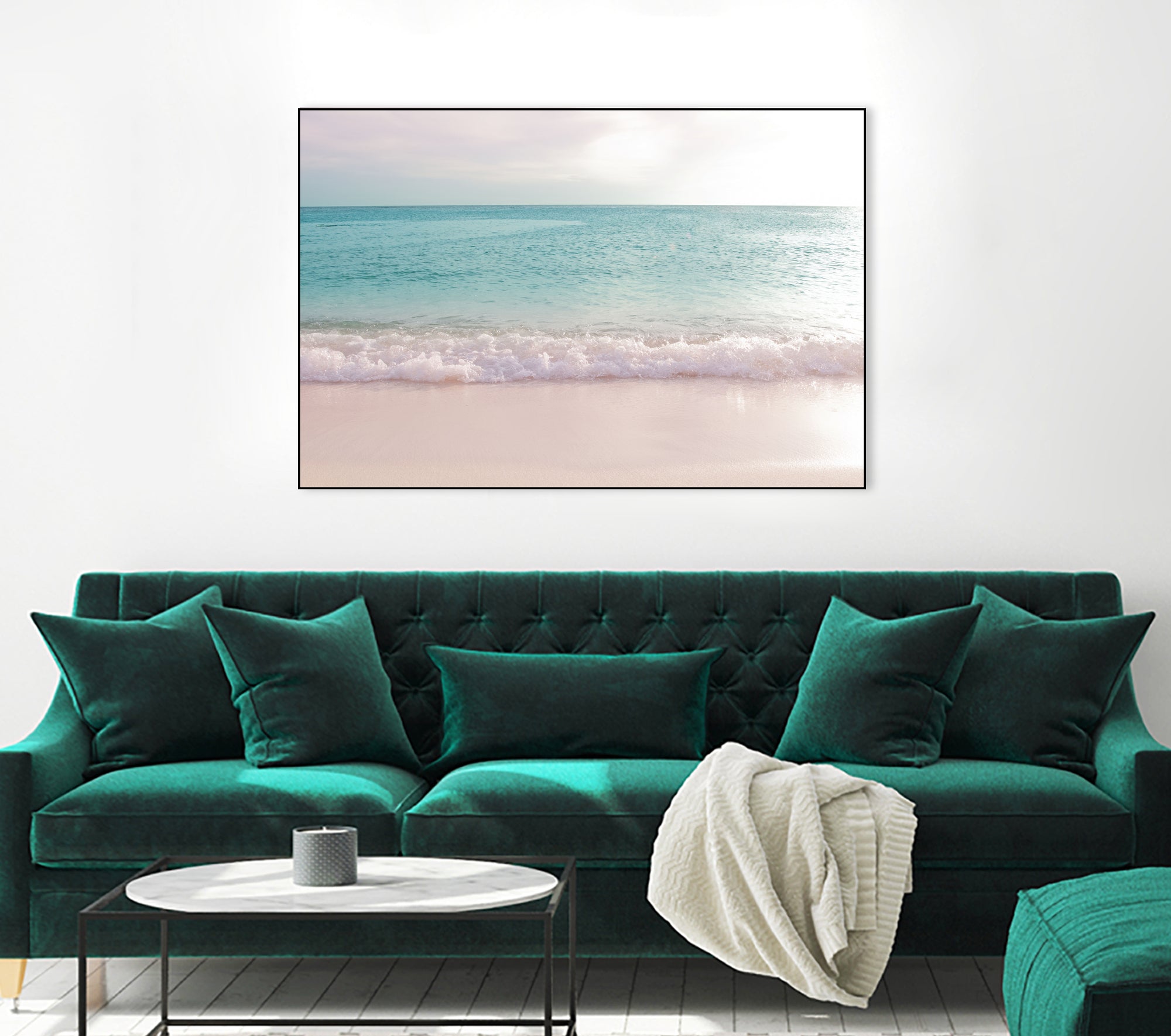 Soft Pastel Ocean Waves 1 by Anitas Bellas Art on GIANT ART - pink coastal carabeean sea 