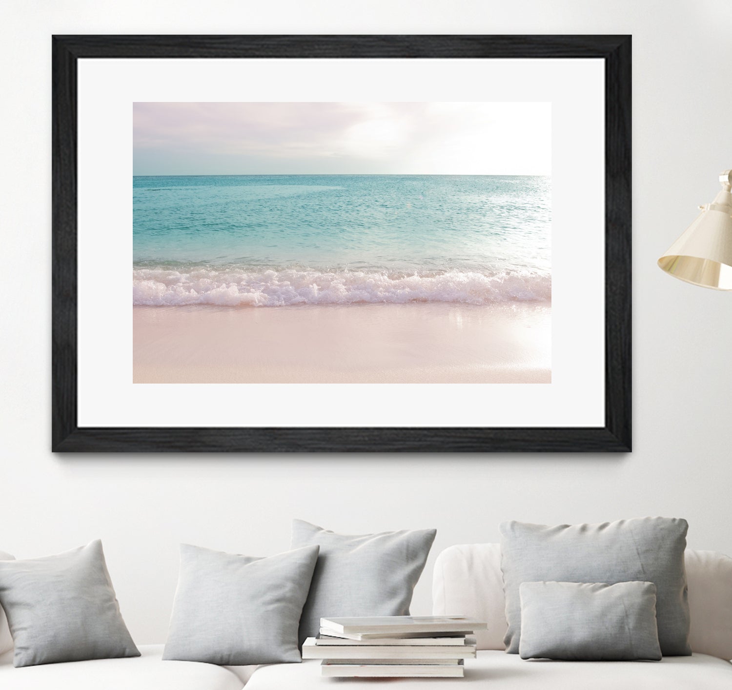 Soft Pastel Ocean Waves 1 by Anitas Bellas Art on GIANT ART - pink coastal carabeean sea 