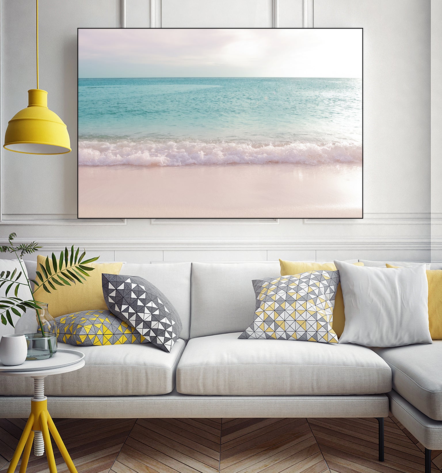 Soft Pastel Ocean Waves 1 by Anitas Bellas Art on GIANT ART - pink coastal carabeean sea 