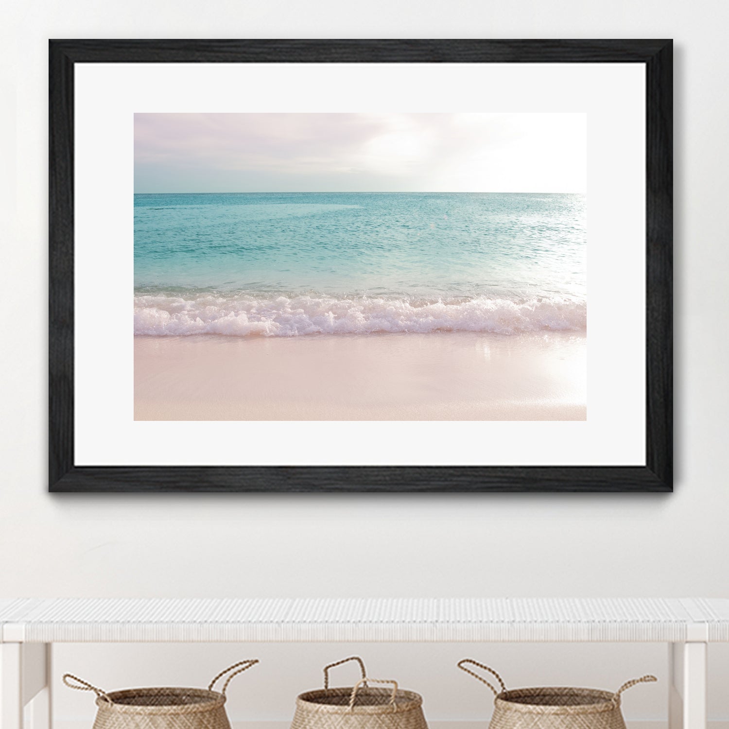 Soft Pastel Ocean Waves 1 by Anitas Bellas Art on GIANT ART - pink coastal carabeean sea 