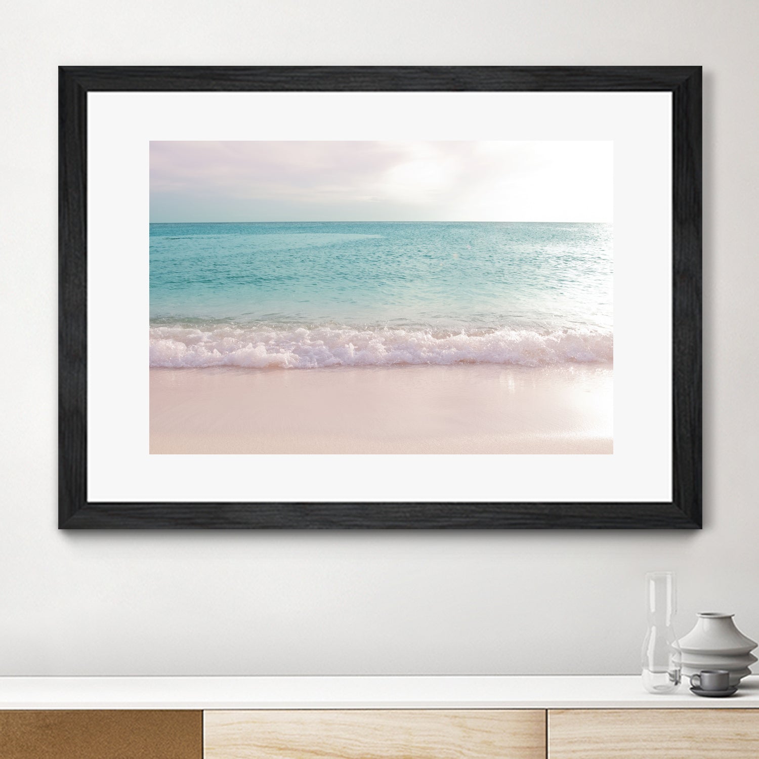 Soft Pastel Ocean Waves 1 by Anitas Bellas Art on GIANT ART - pink coastal carabeean sea 