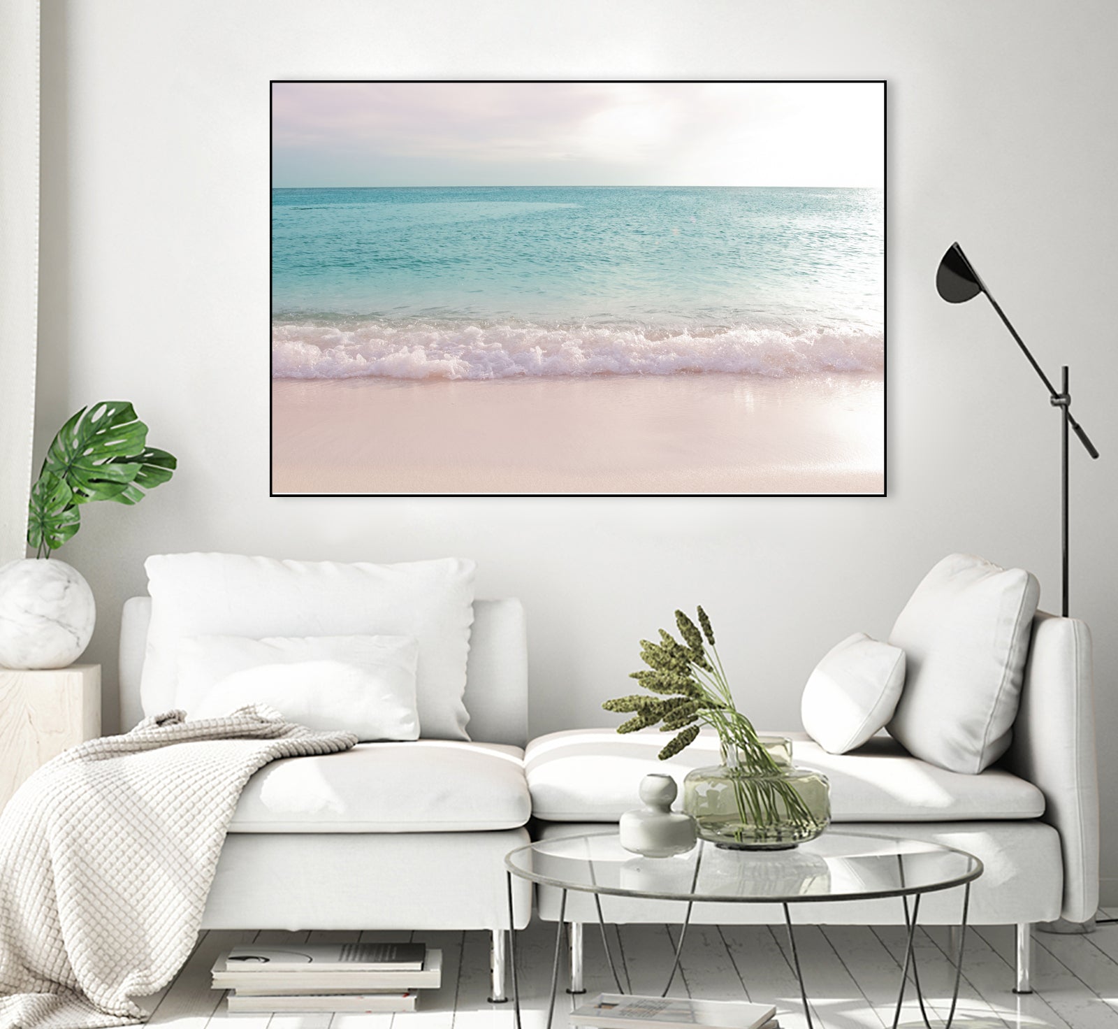 Soft Pastel Ocean Waves 1 by Anitas Bellas Art on GIANT ART - pink coastal carabeean sea 