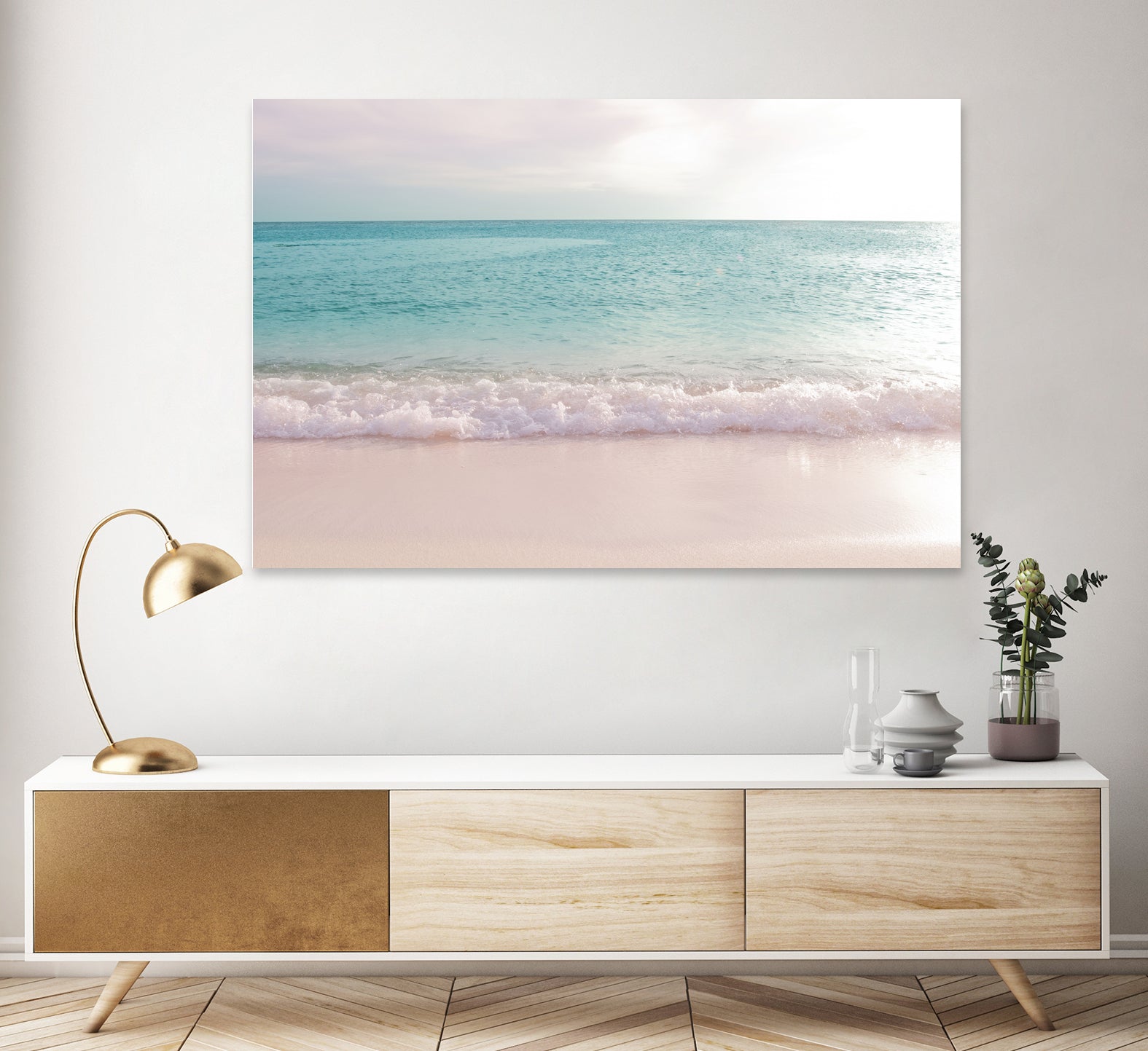 Soft Pastel Ocean Waves 1 by Anitas Bellas Art on GIANT ART - pink coastal carabeean sea 