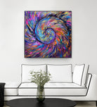 Superb Spiral Rainbow Amonite by Priscilla Batzell on GIANT ART - fuchsia mixed media