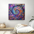 Superb Spiral Rainbow Amonite by Priscilla Batzell on GIANT ART - fuchsia mixed media