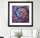 Superb Spiral Rainbow Amonite by Priscilla Batzell on GIANT ART - fuchsia mixed media