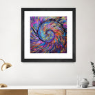 Superb Spiral Rainbow Amonite by Priscilla Batzell on GIANT ART - fuchsia mixed media