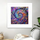 Superb Spiral Rainbow Amonite by Priscilla Batzell on GIANT ART - fuchsia mixed media