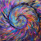 Superb Spiral Rainbow Amonite by Priscilla Batzell on GIANT ART - fuchsia mixed media