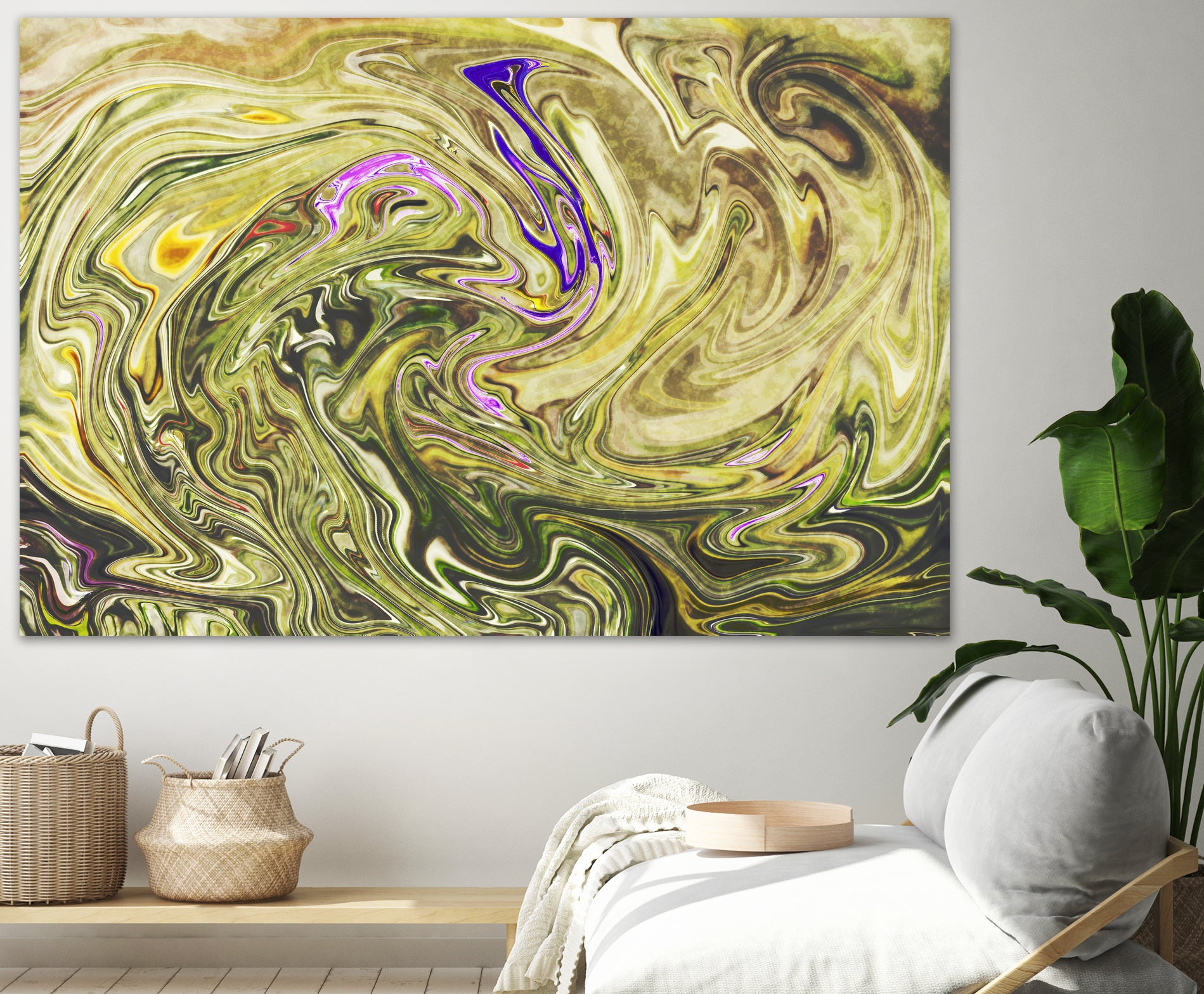 Abstract Marble Painting by Amir Faysal on GIANT ART - yellow digital painting